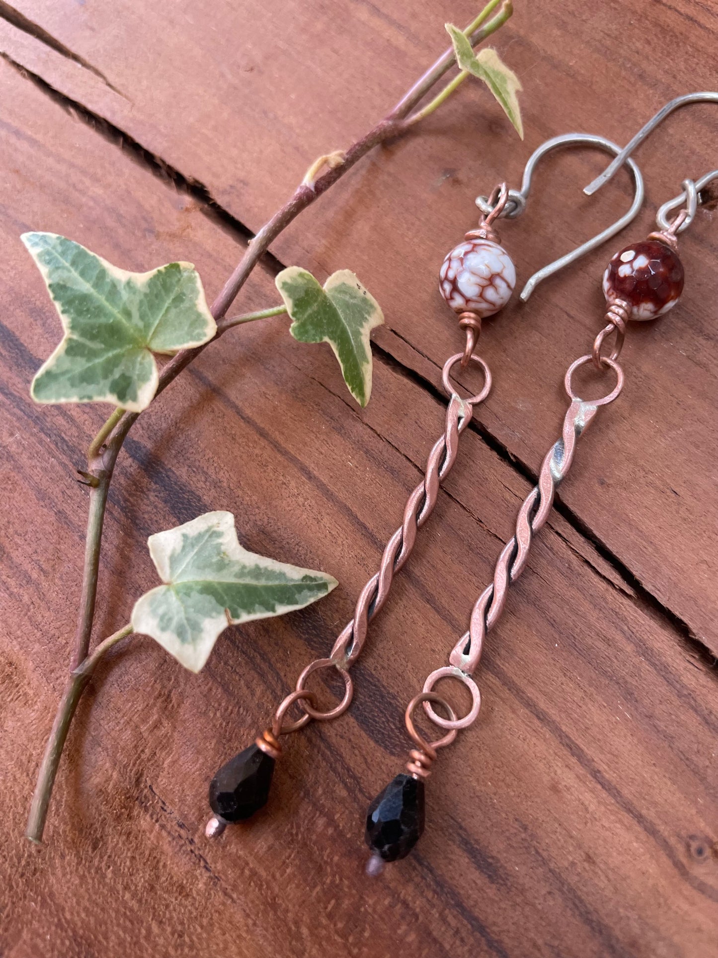 Twisted Copper Dagger Style Earringd