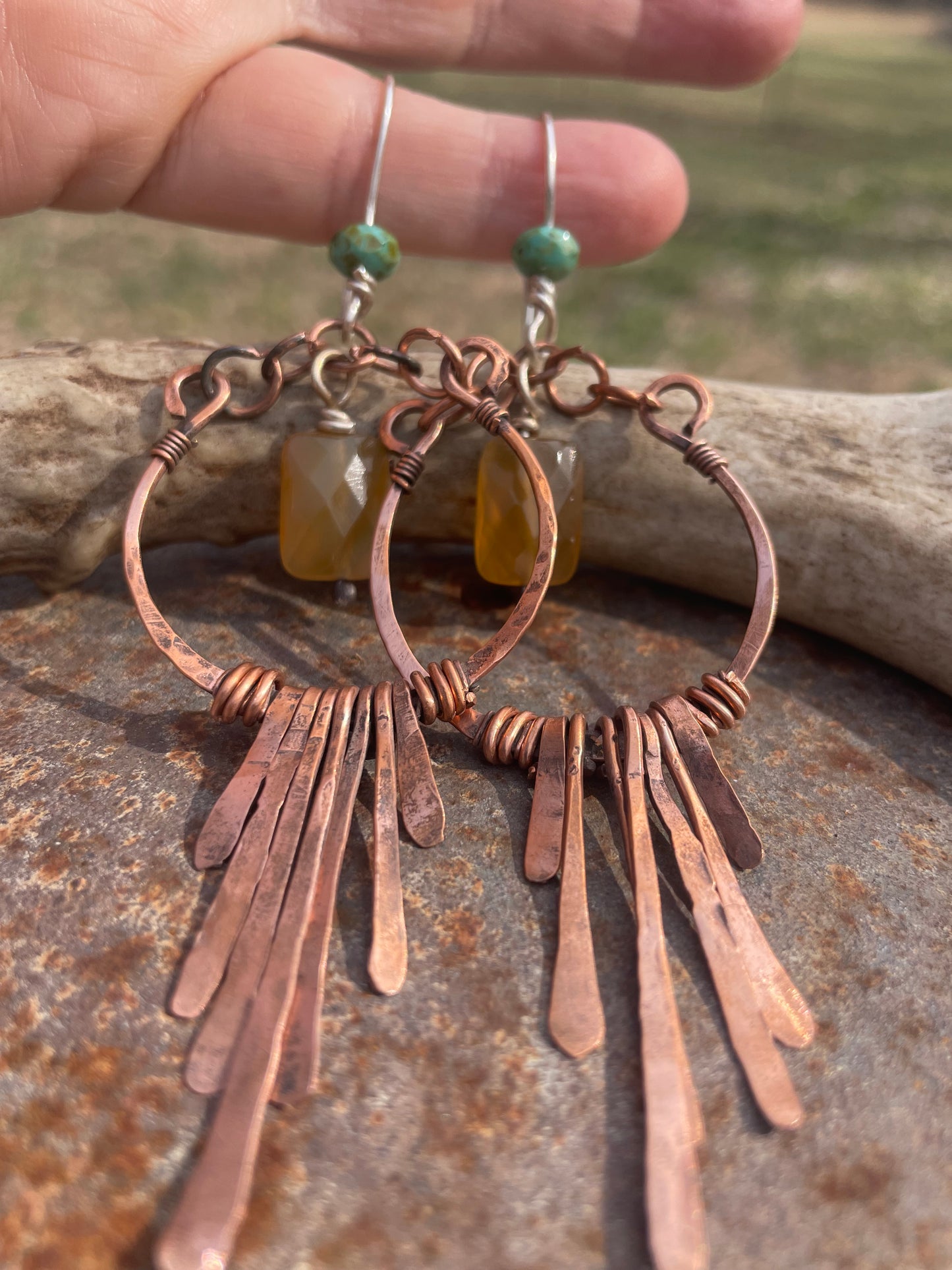 Copper Chandalier Earrings