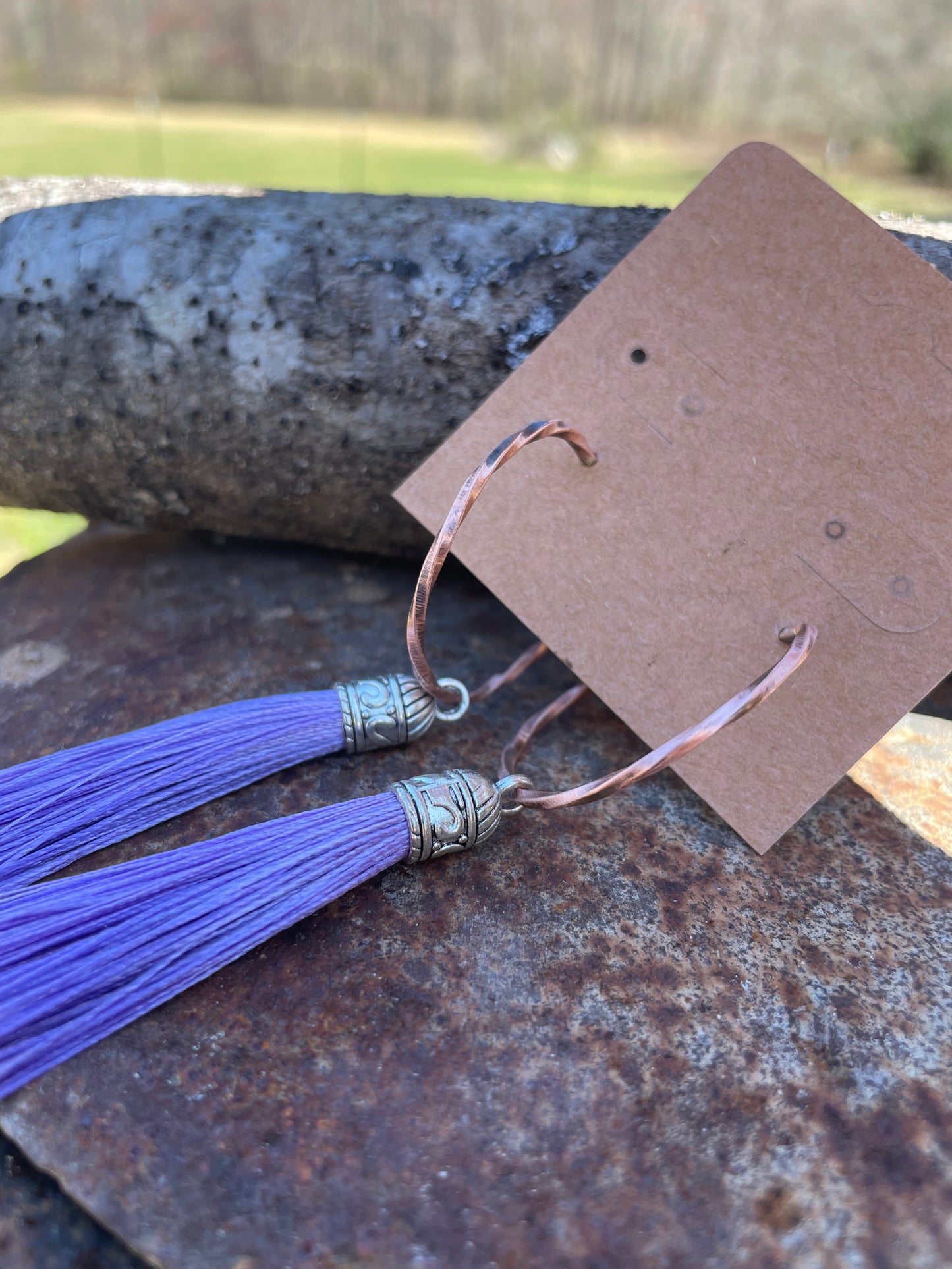 Twisted Copper Hoop Earrings