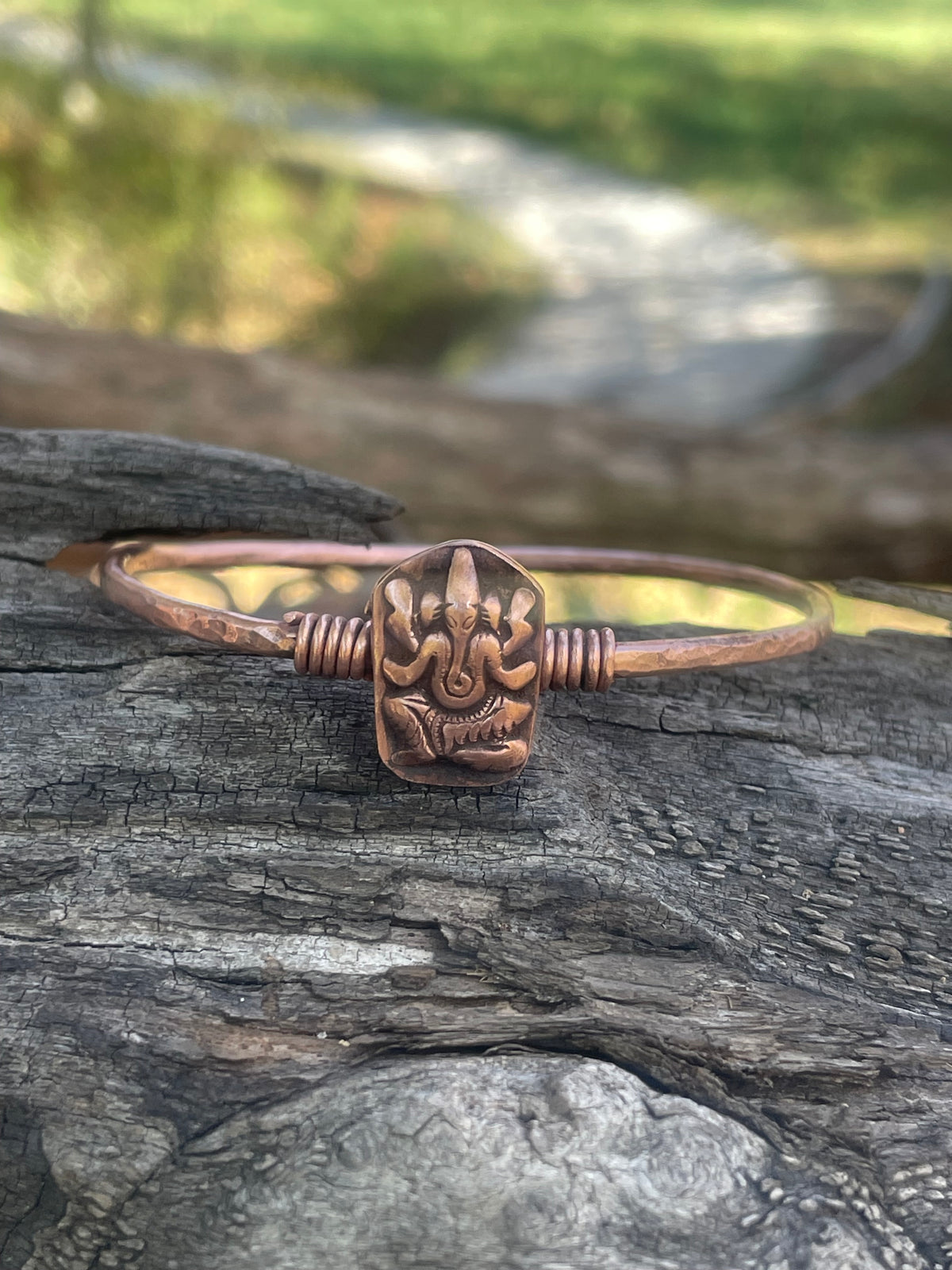 Set of 3 Copper Stacker Ganesh Bangles Bracelet