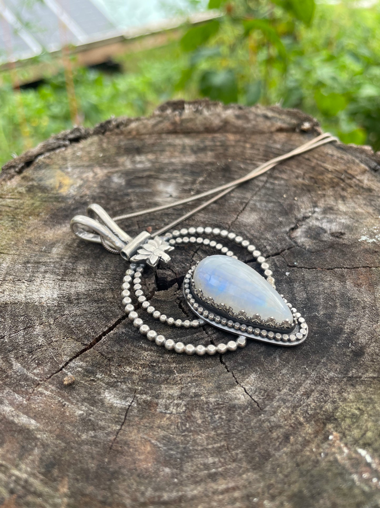Sterling and Moonstone Gemstone Pendant