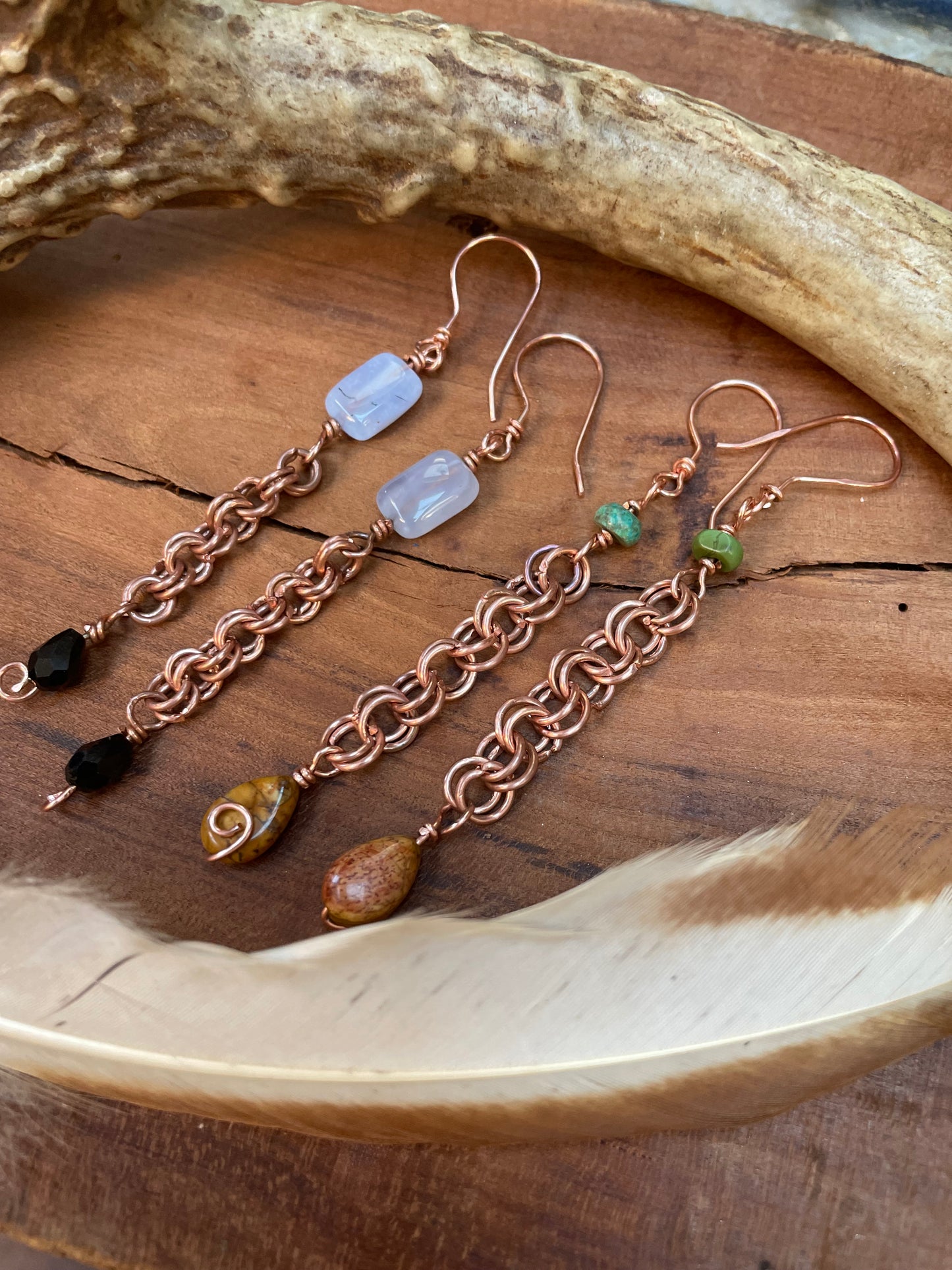 Copper Chain Earrings