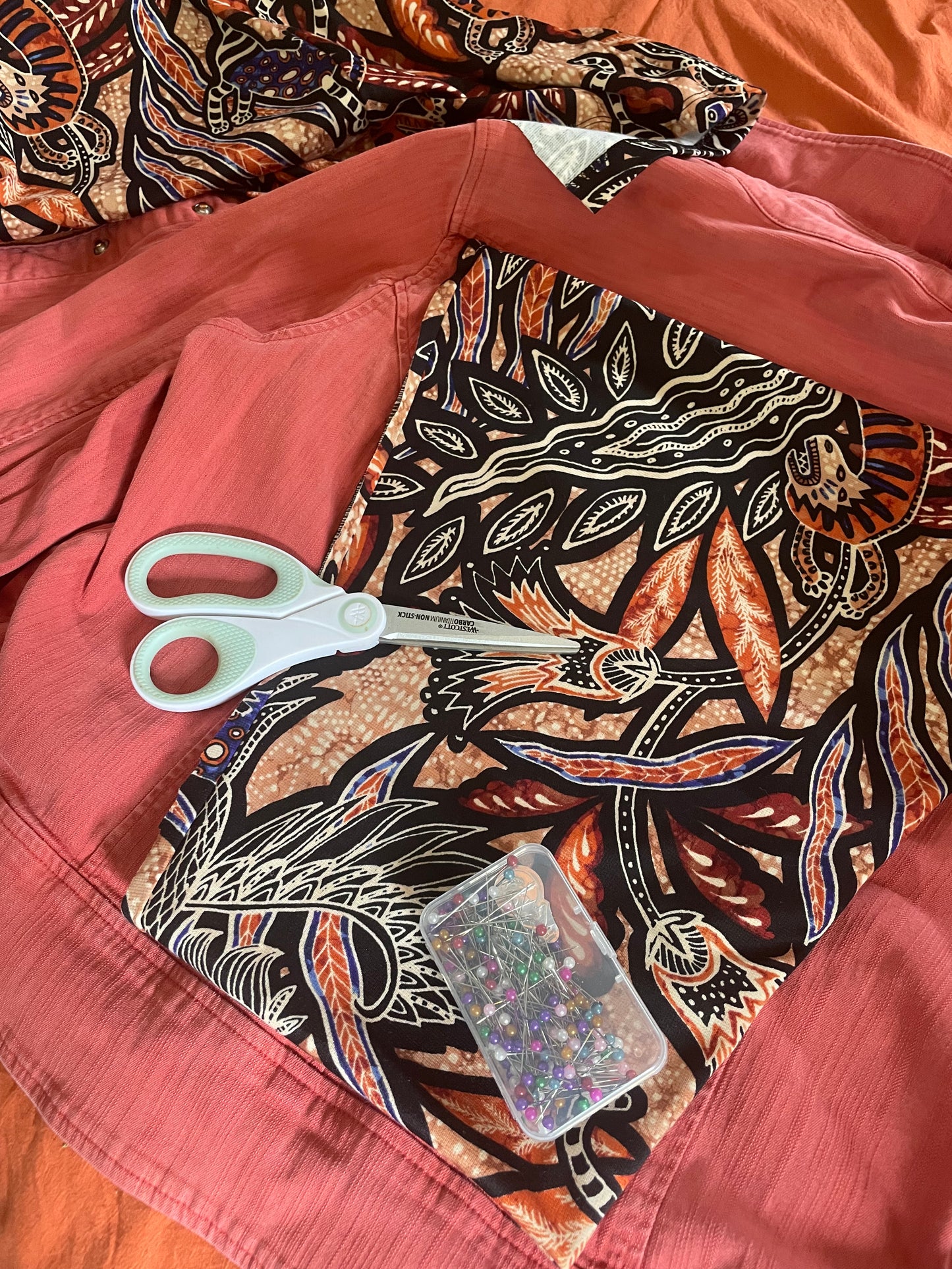 Upcycled Salmon Color Jacket Size Large
