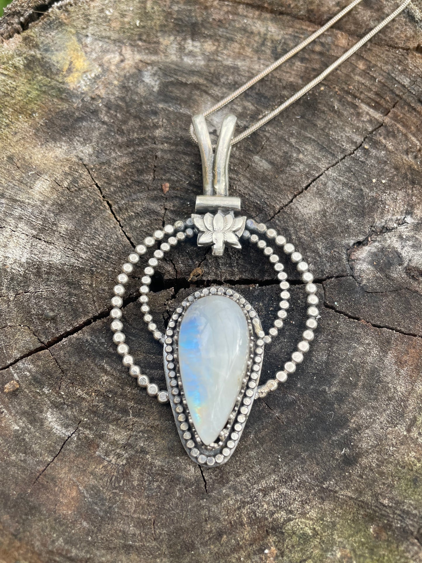 Sterling and Moonstone Gemstone Pendant