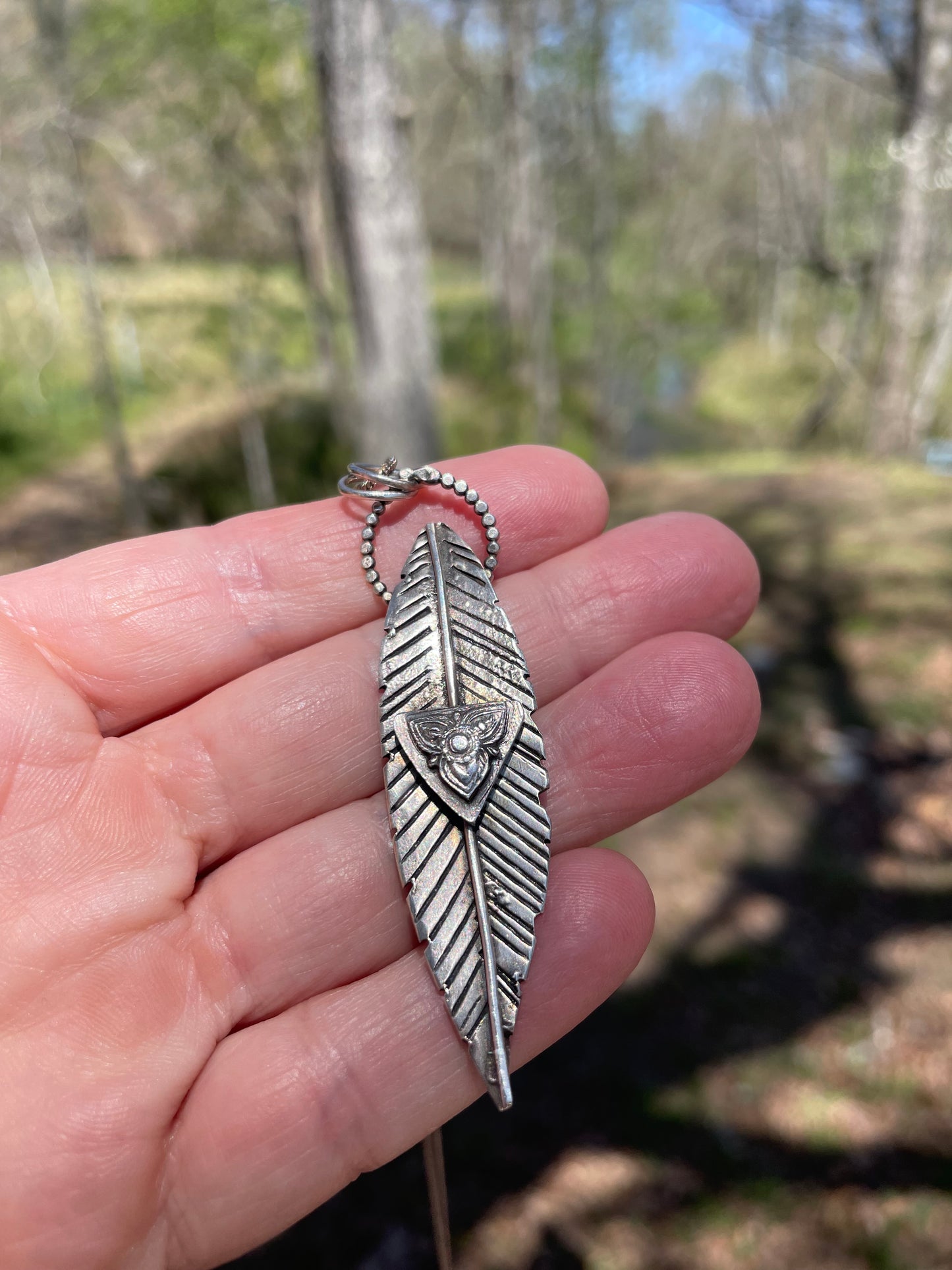 Sterling Feather Pendant