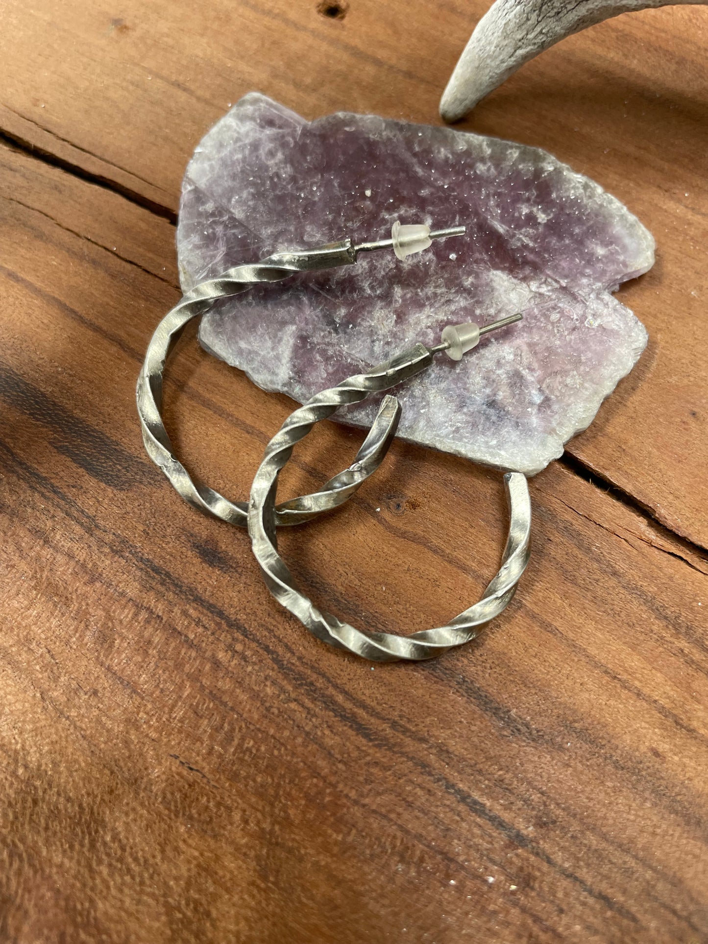 Sterling Twisted Hoop Earrings