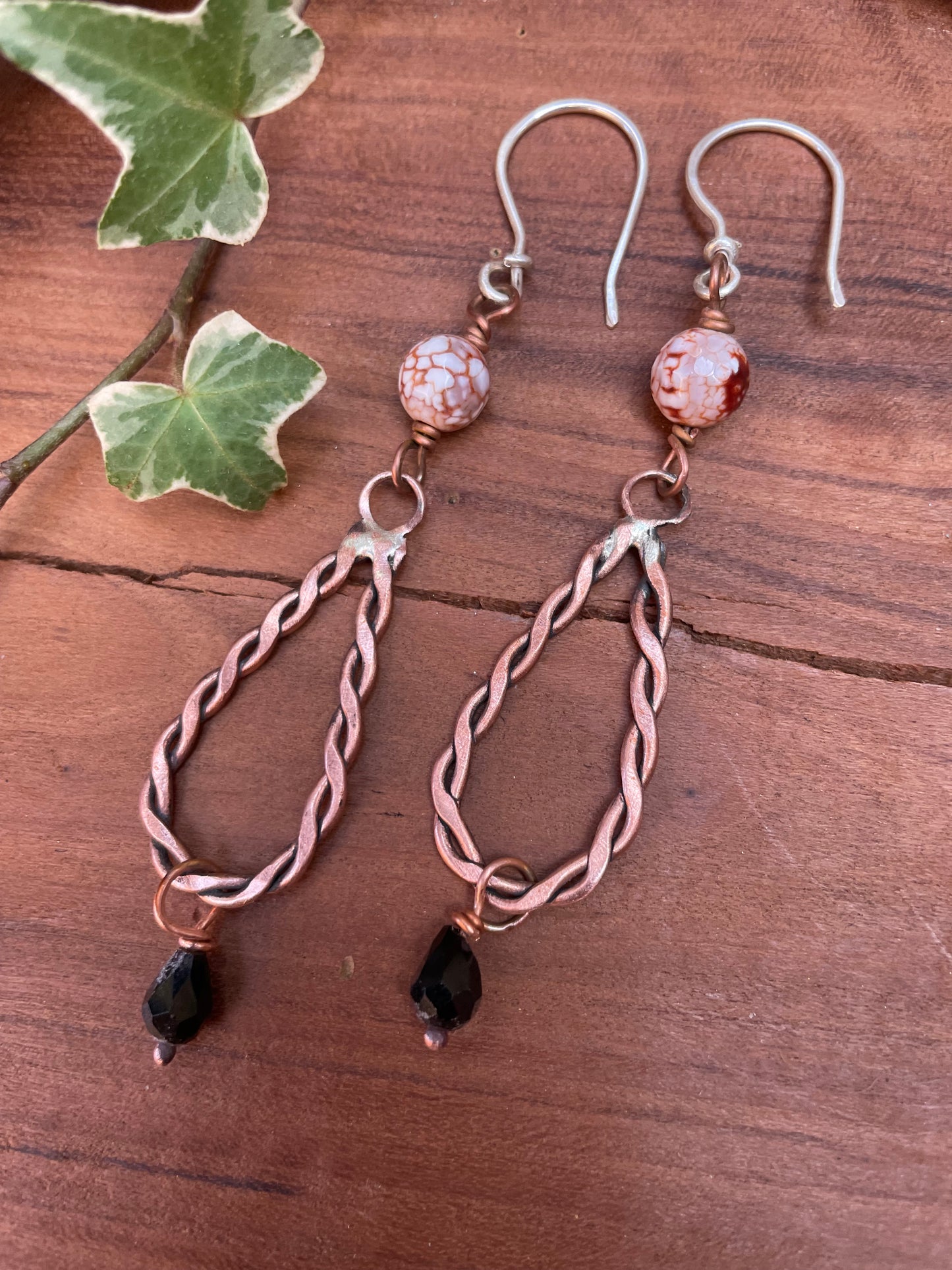 Copper And Sterling Hoop Earrings