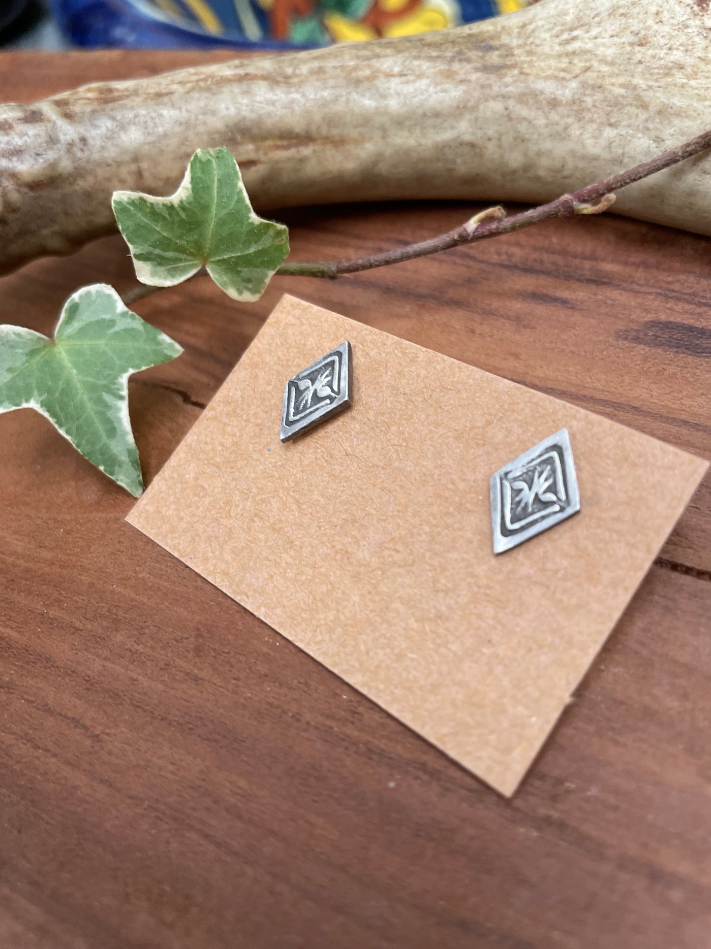 Sold: Sterling Stamped Stud Earrings/ made to order available