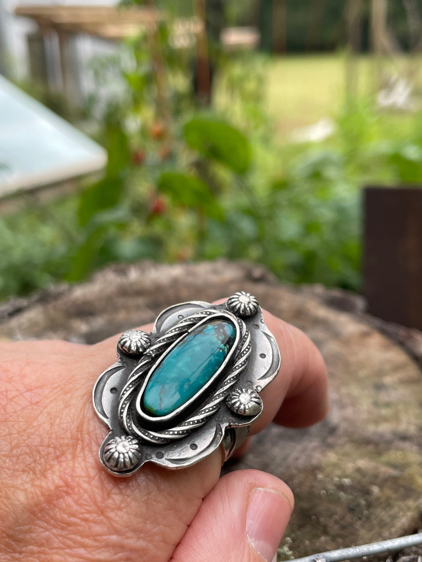 Sterling Silver and Hubei Turquoise Ring