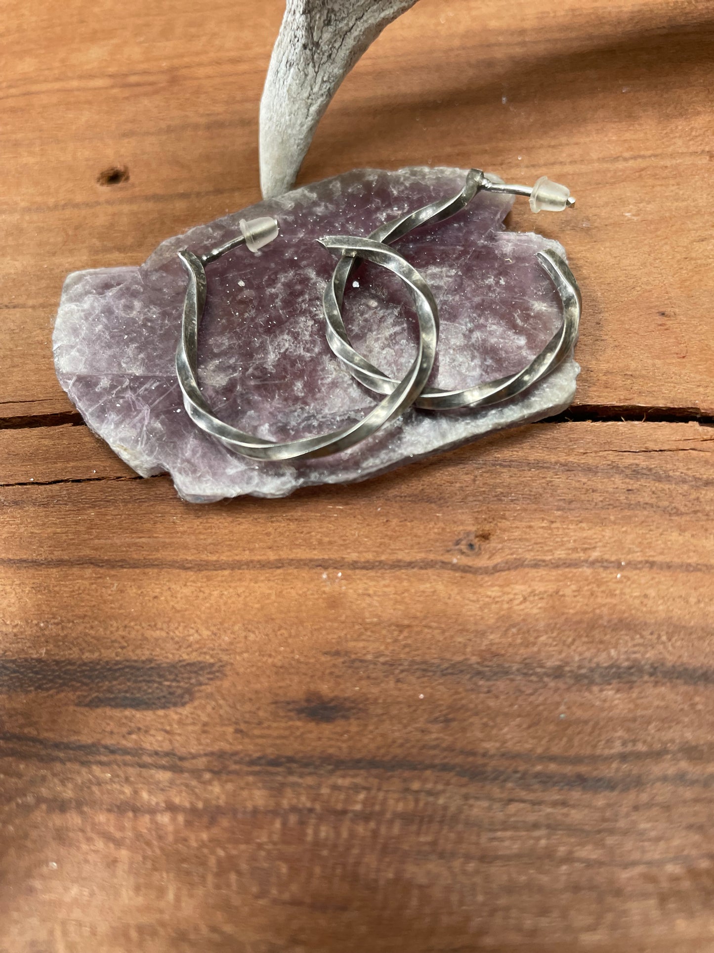 Sterling Silver Twist Hoop Earrings