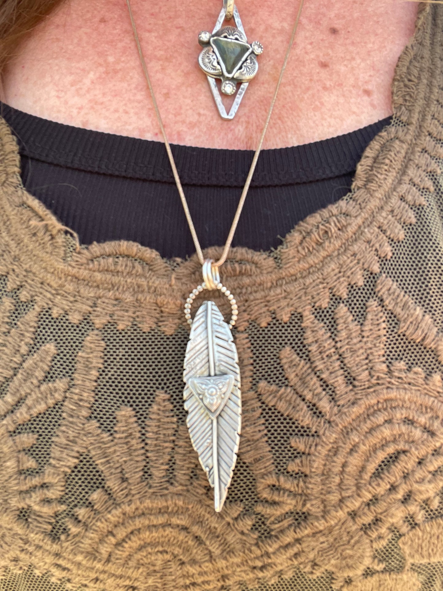 Sterling Feather Pendant