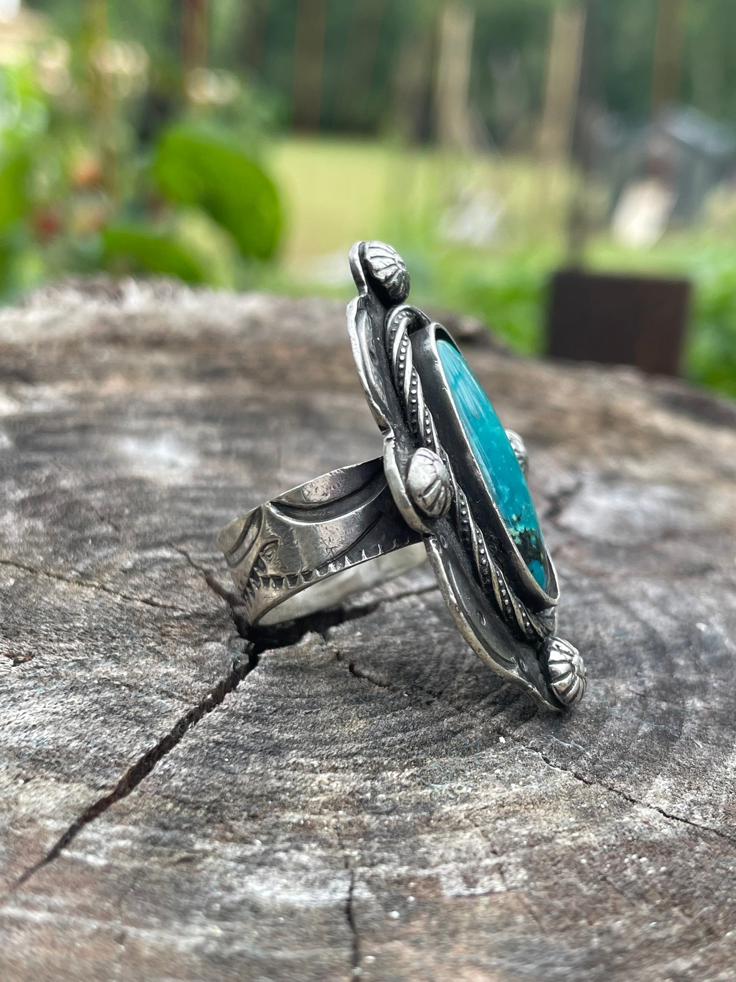 Sterling Silver and Hubei Turquoise Ring