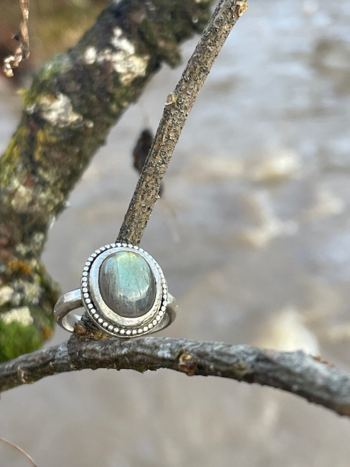 Labradorite Sterling Ring Size 8