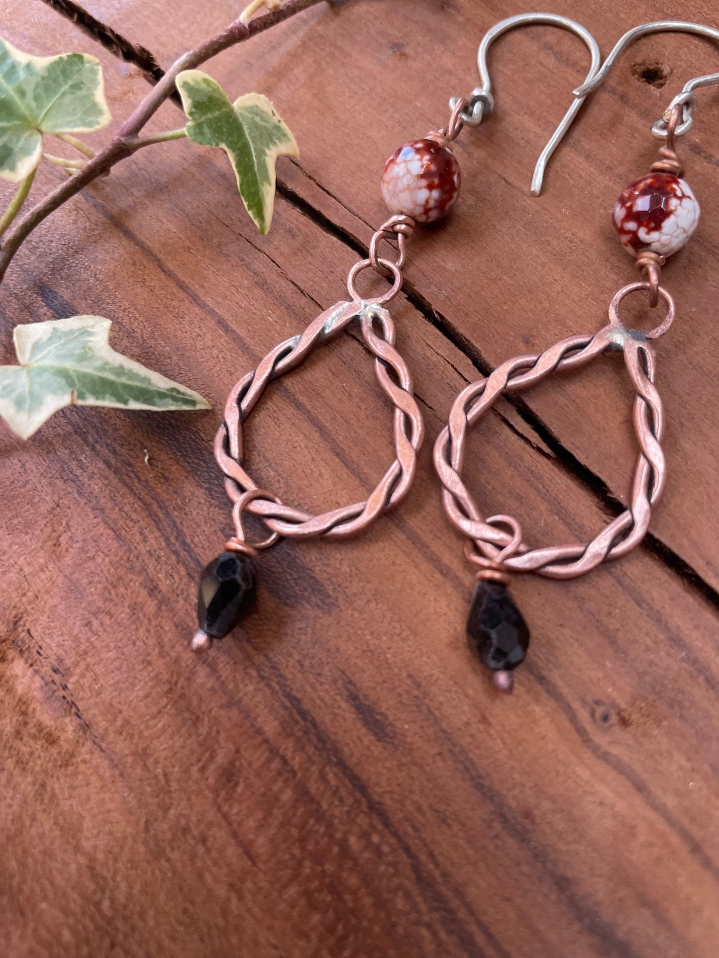 Copper Twisted Hoop Earrings