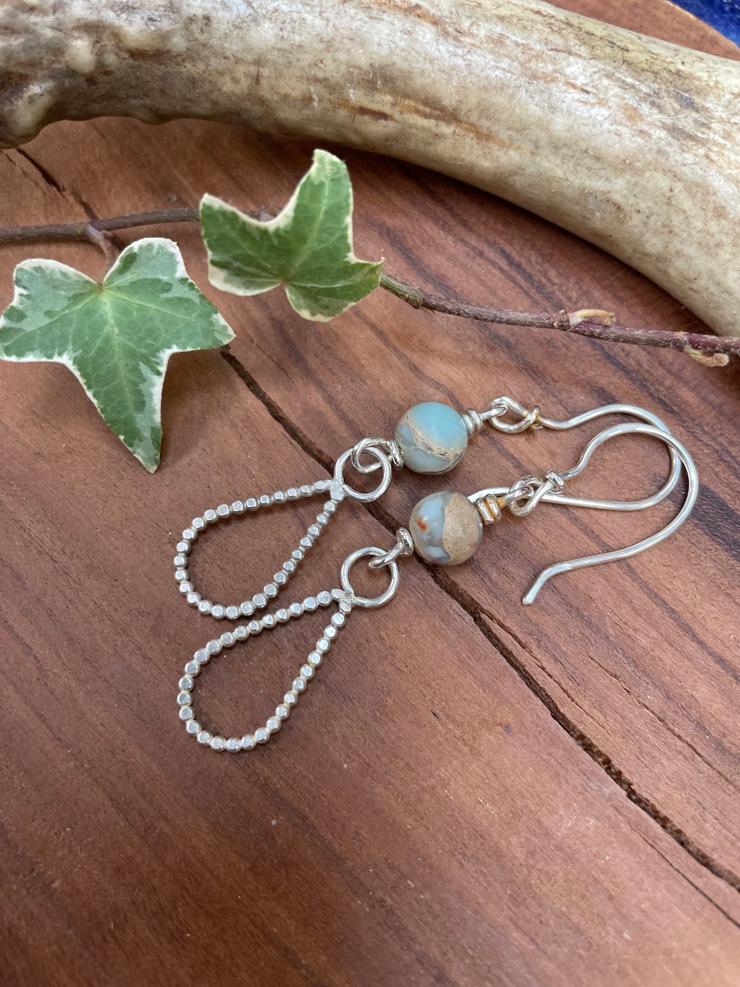 Sterling and African Opal Earrings
