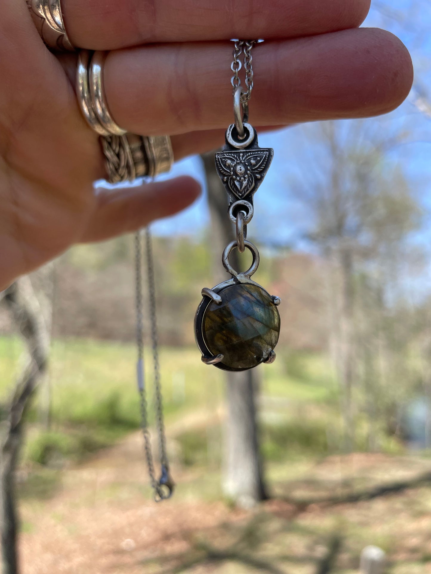 Rose Cut Labradorite Gemstone Pendant
