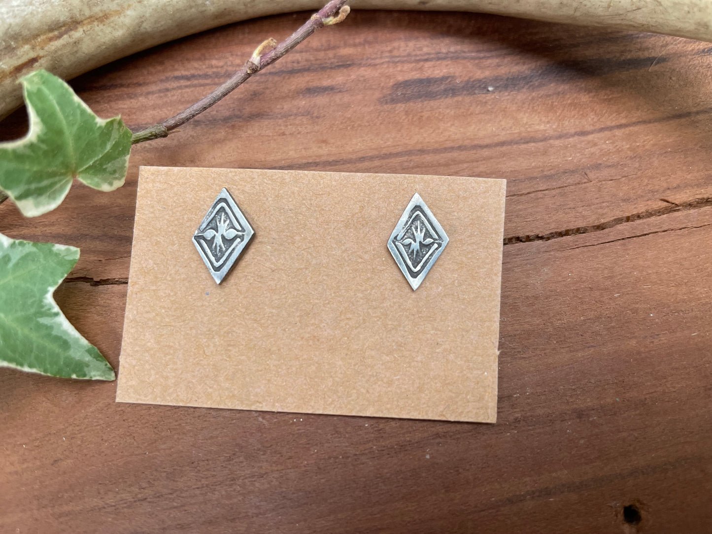Sold: Sterling Stamped Stud Earrings/ made to order available