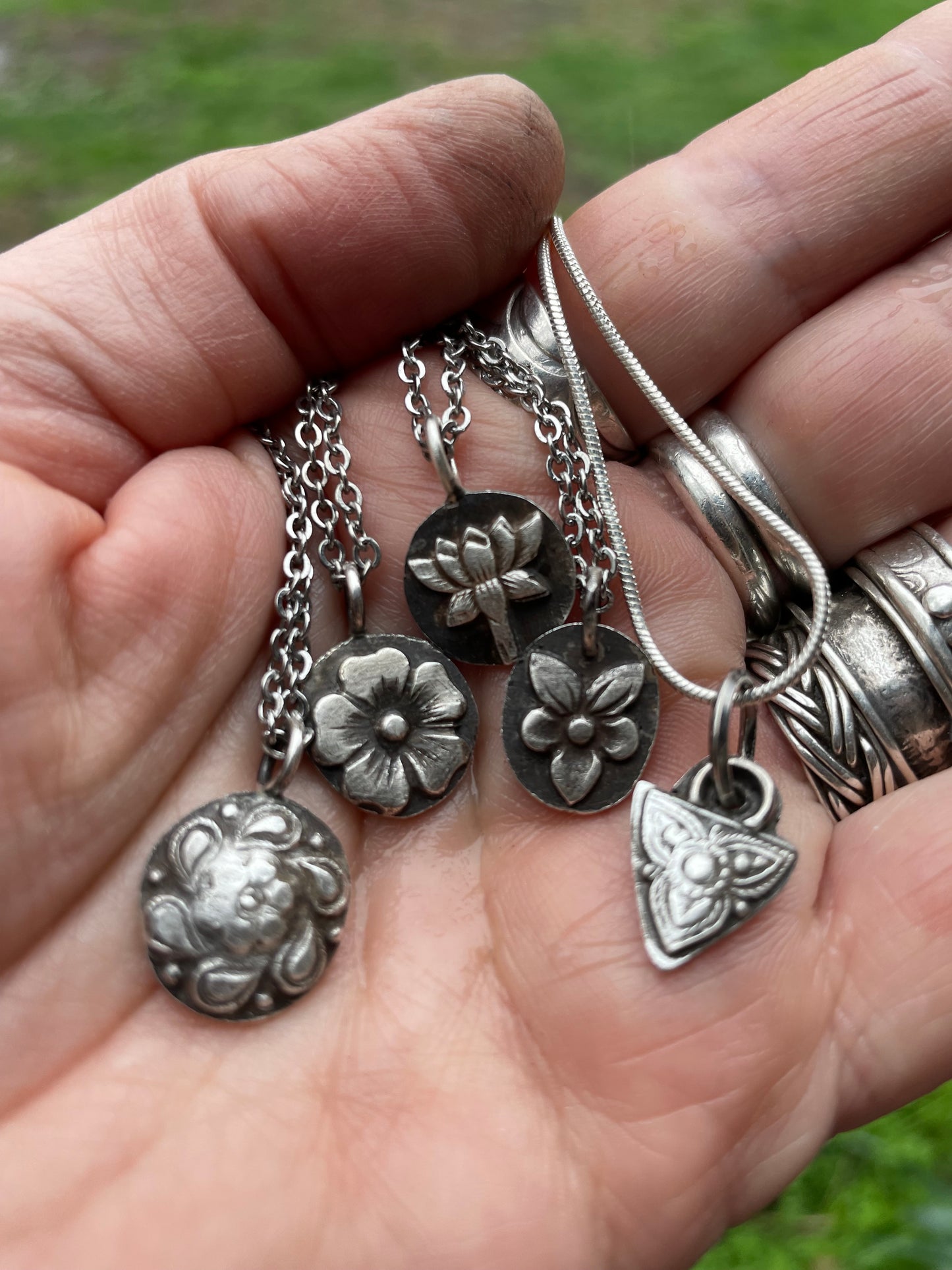 Recycled Silver Die Struck Pendant