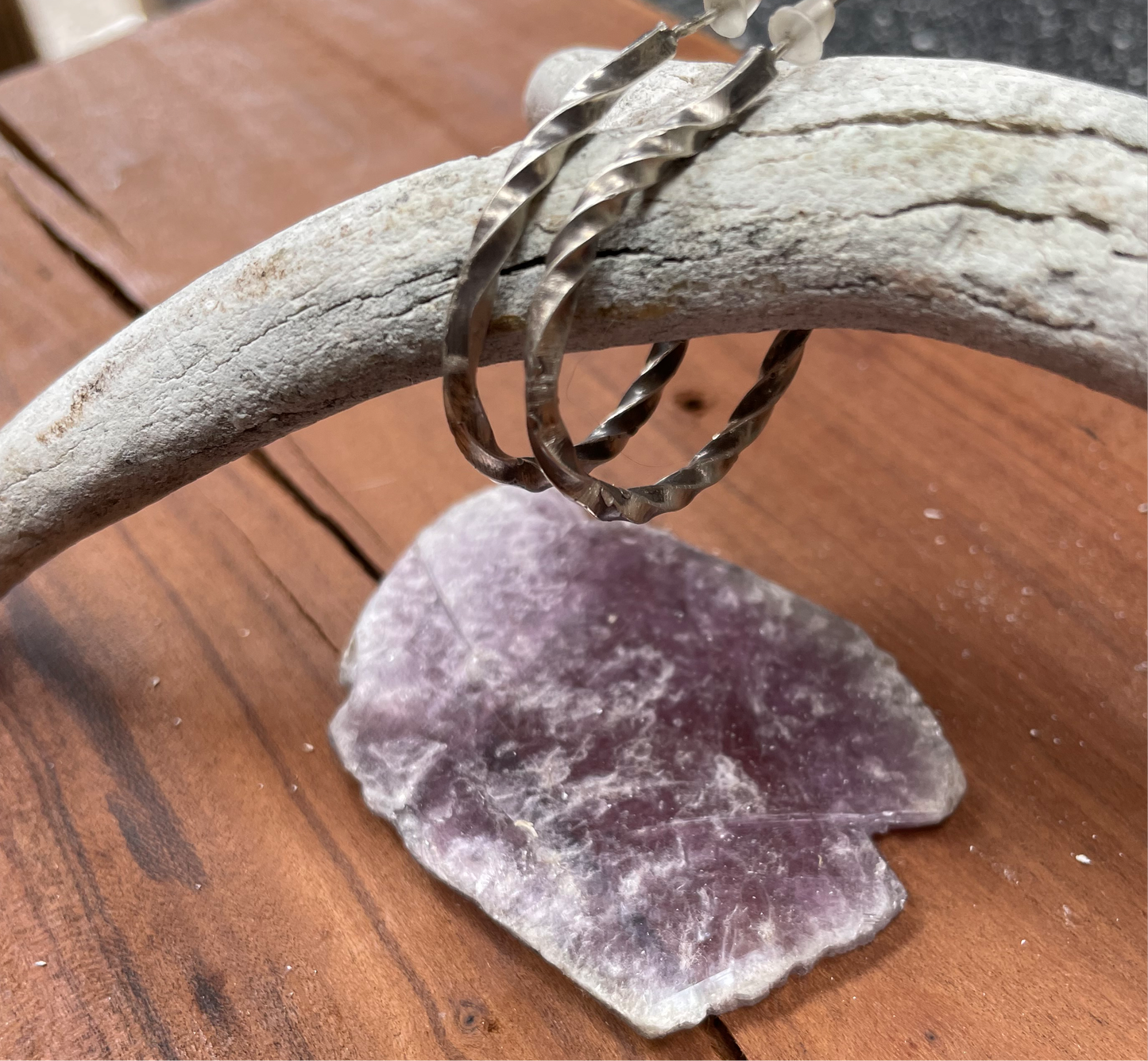 Sterling Twisted Hoop Earrings