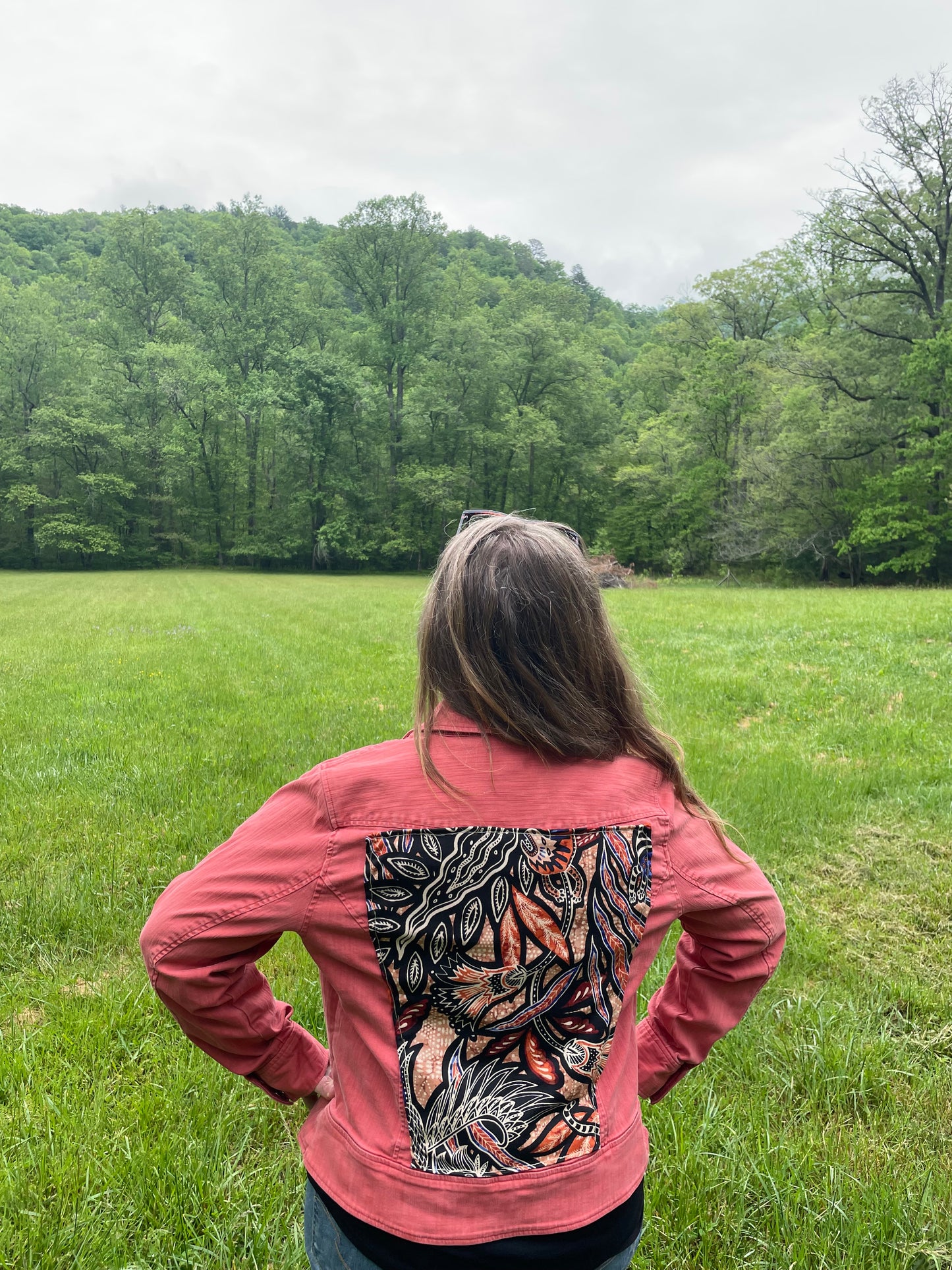 Upcycled Salmon Color Jacket Size Large