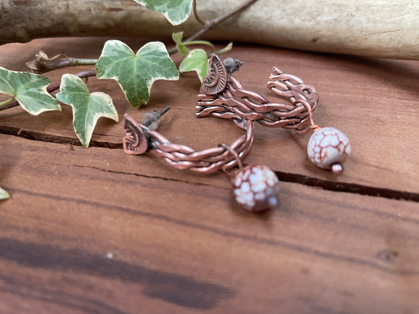 Copper twist Hoop Earrings
