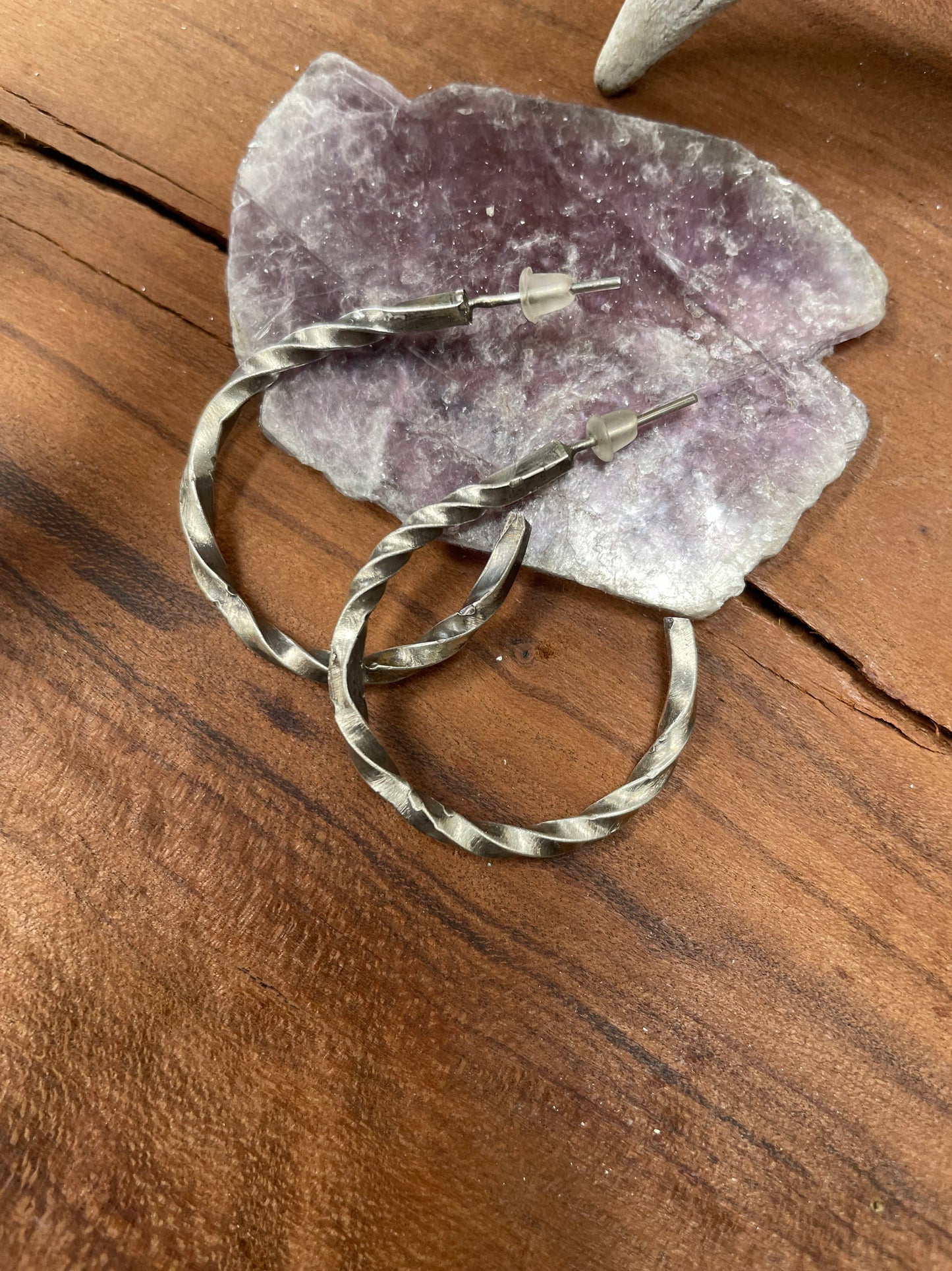 Sterling Twisted Hoop Earrings