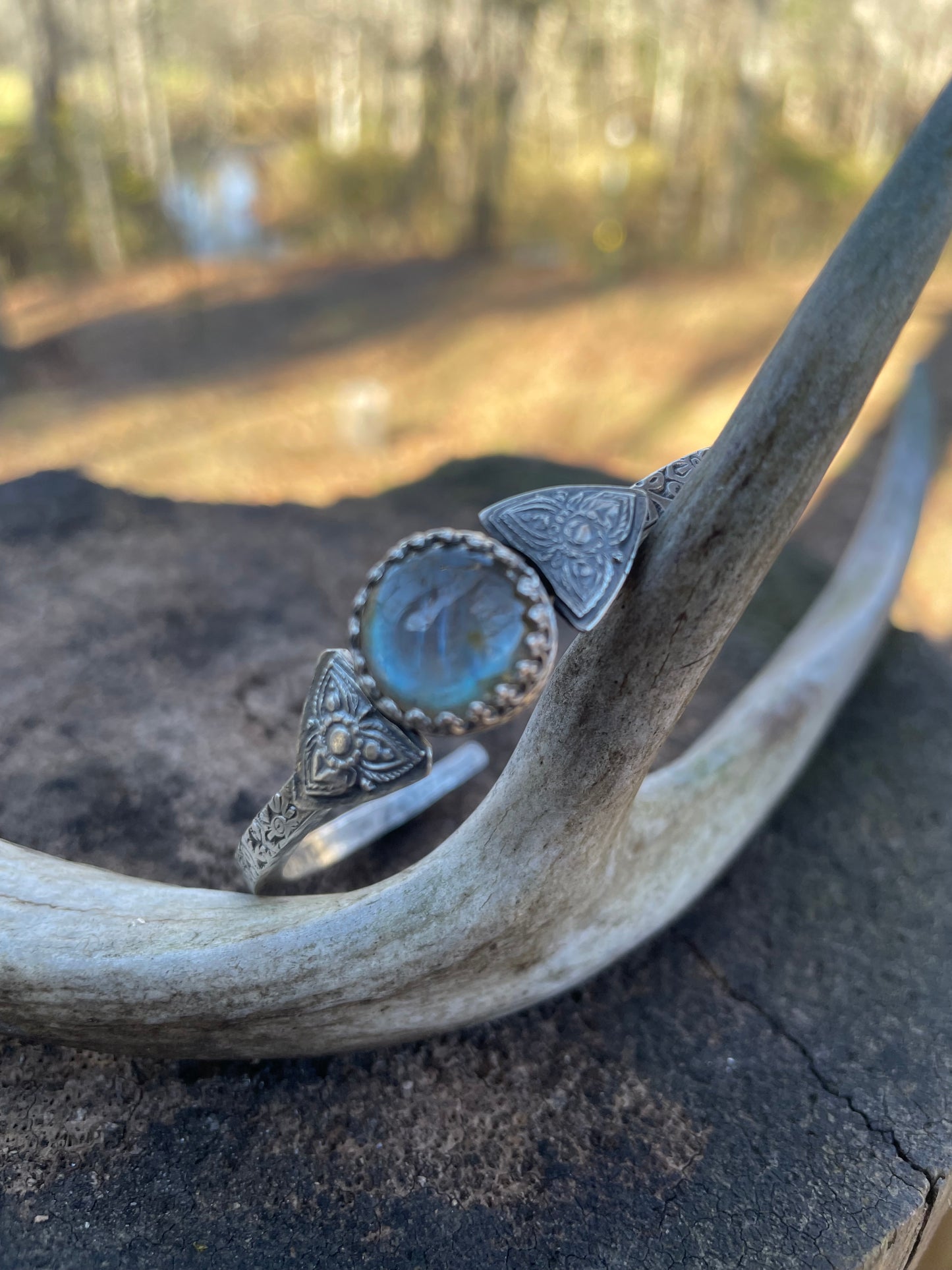 Labradorite Sterling Bangle Bracelet