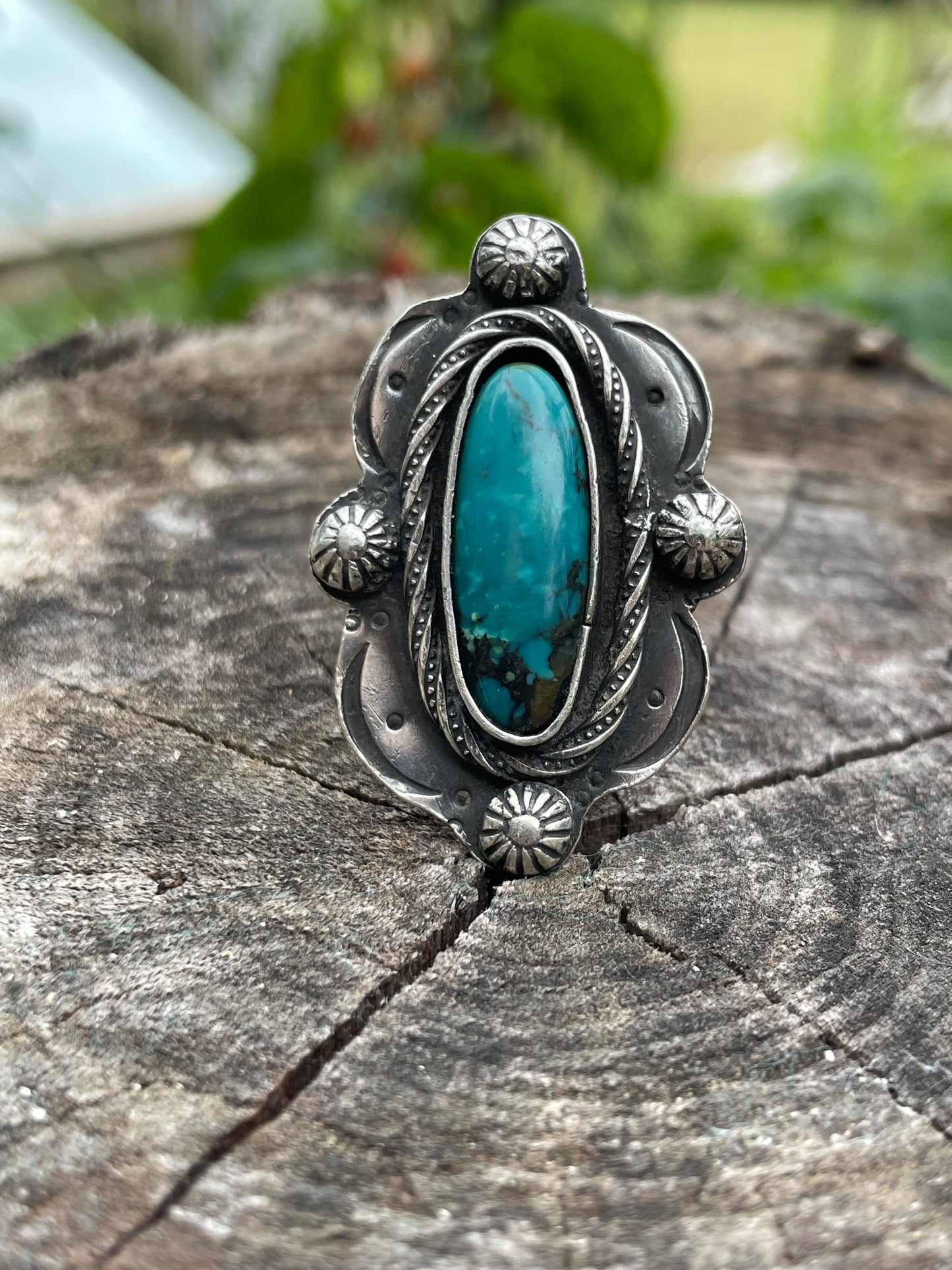Sterling Silver and Hubei Turquoise Ring