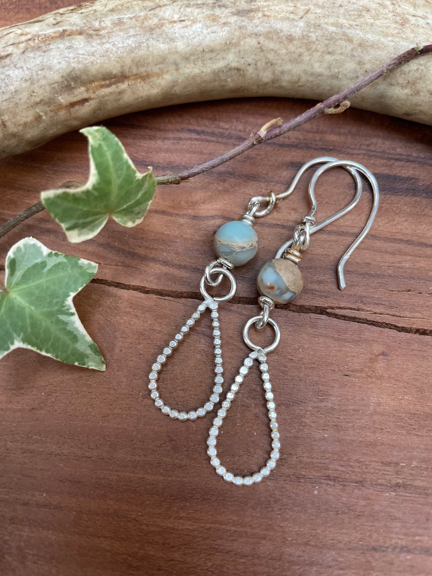 Sterling and African Opal Earrings