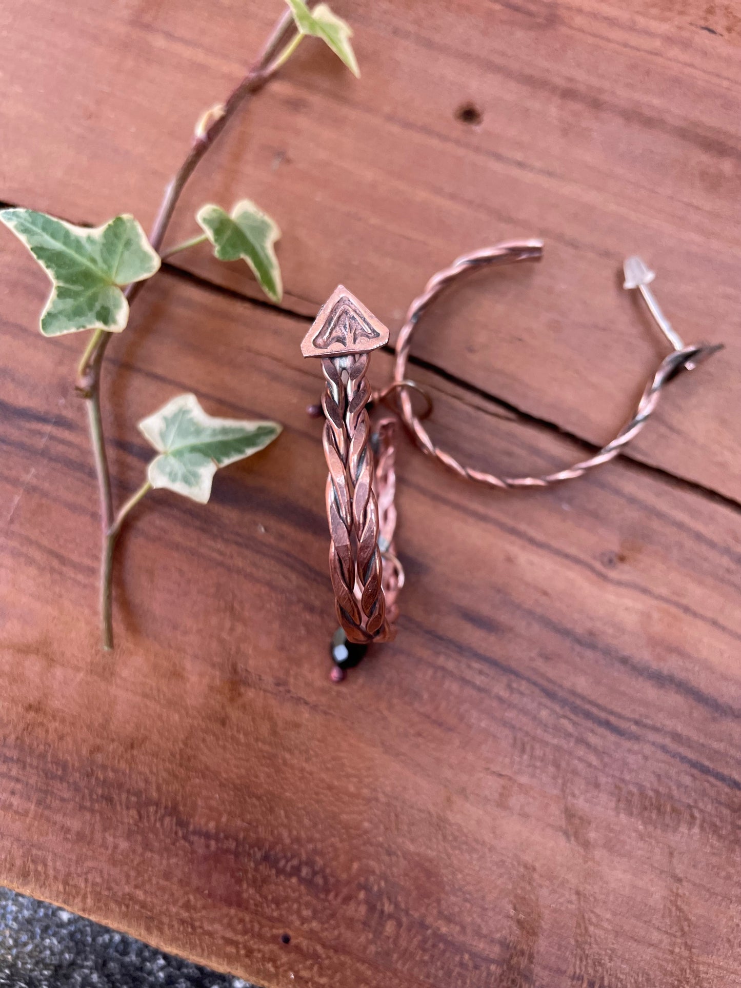 Copper Twisted Hoops