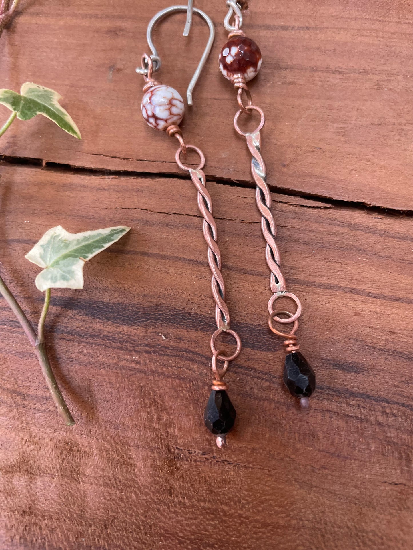 Twisted Copper Dagger Style Earringd
