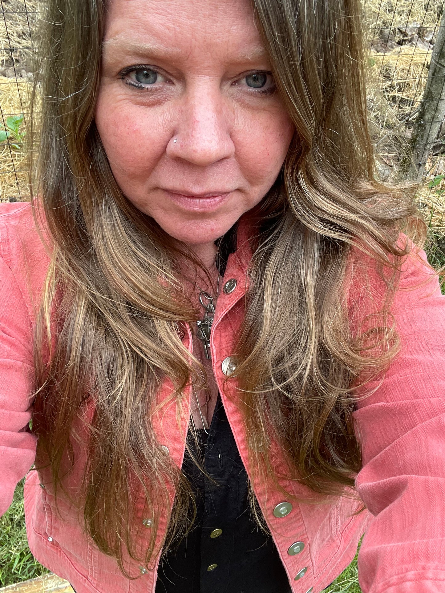 Upcycled Salmon Color Jacket Size Large