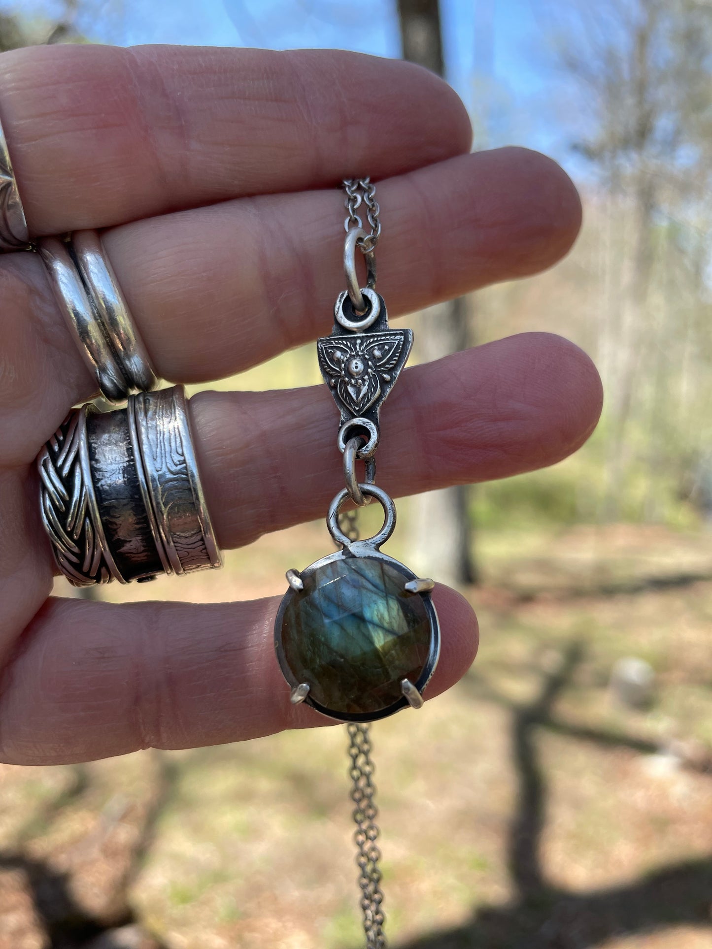 Rose Cut Labradorite Gemstone Pendant