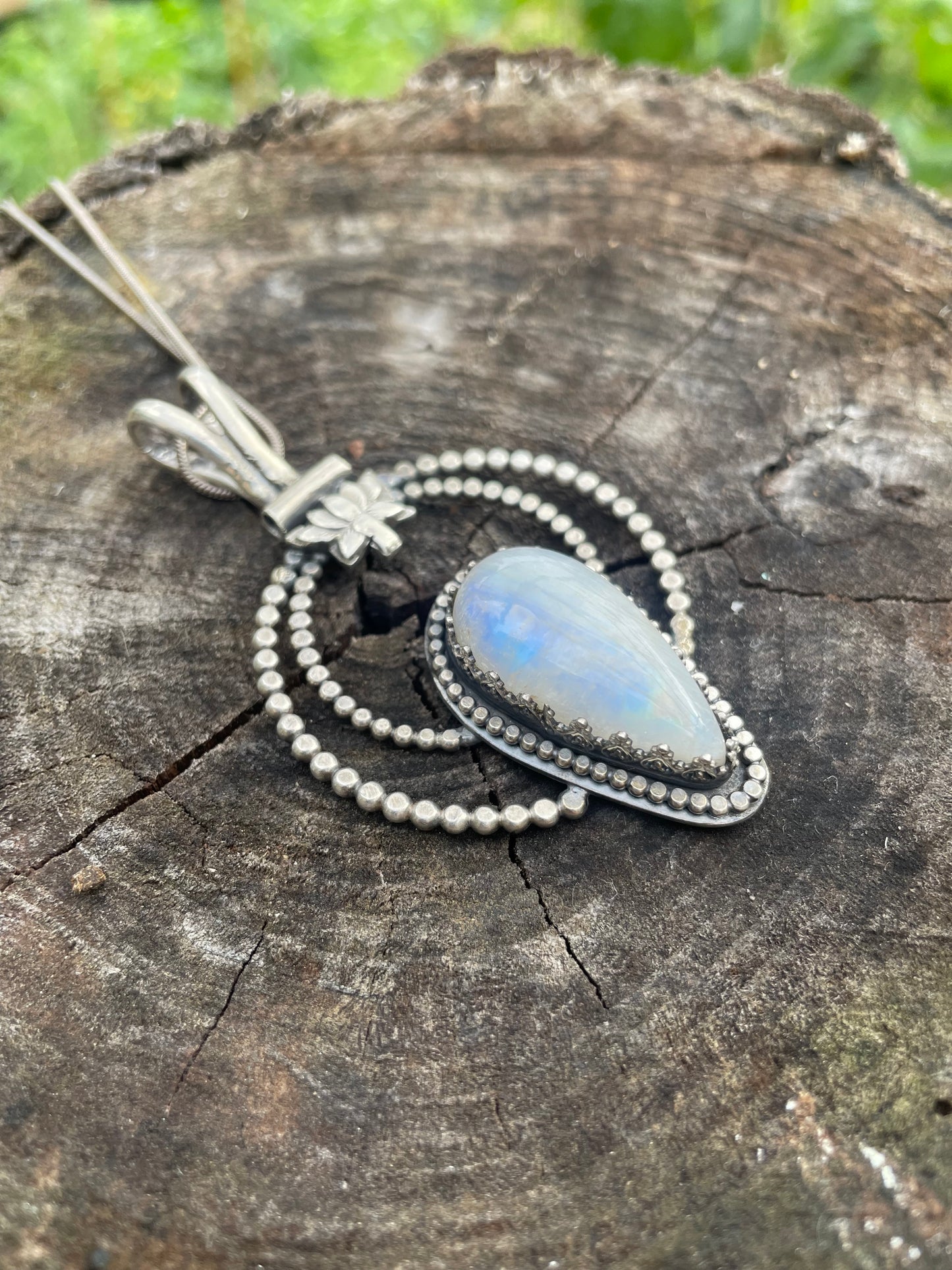 Sterling and Moonstone Gemstone Pendant