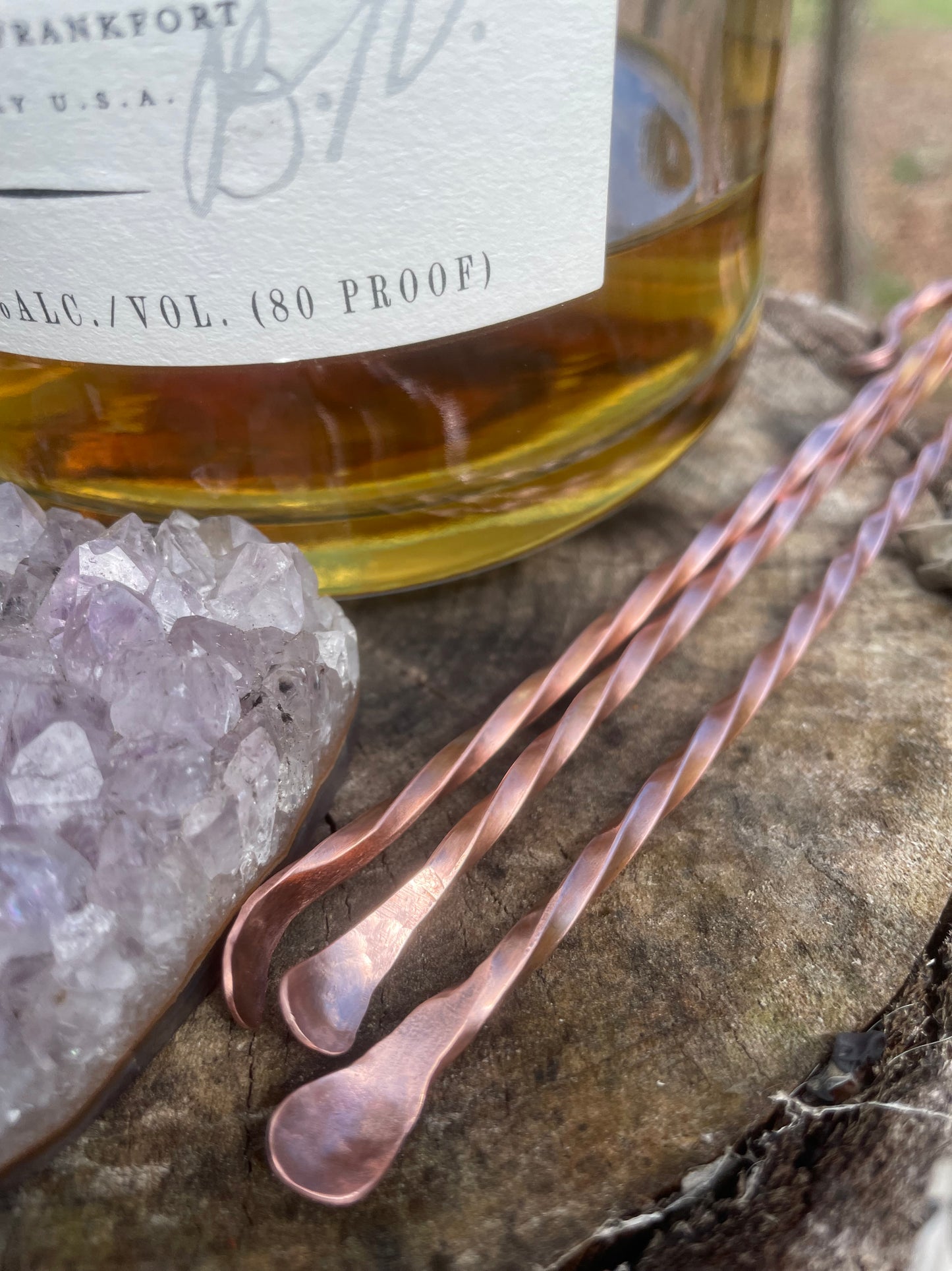 Hand Forged Copper Cocktail Stirrers Set of 3 Made to Order Gift Ideas