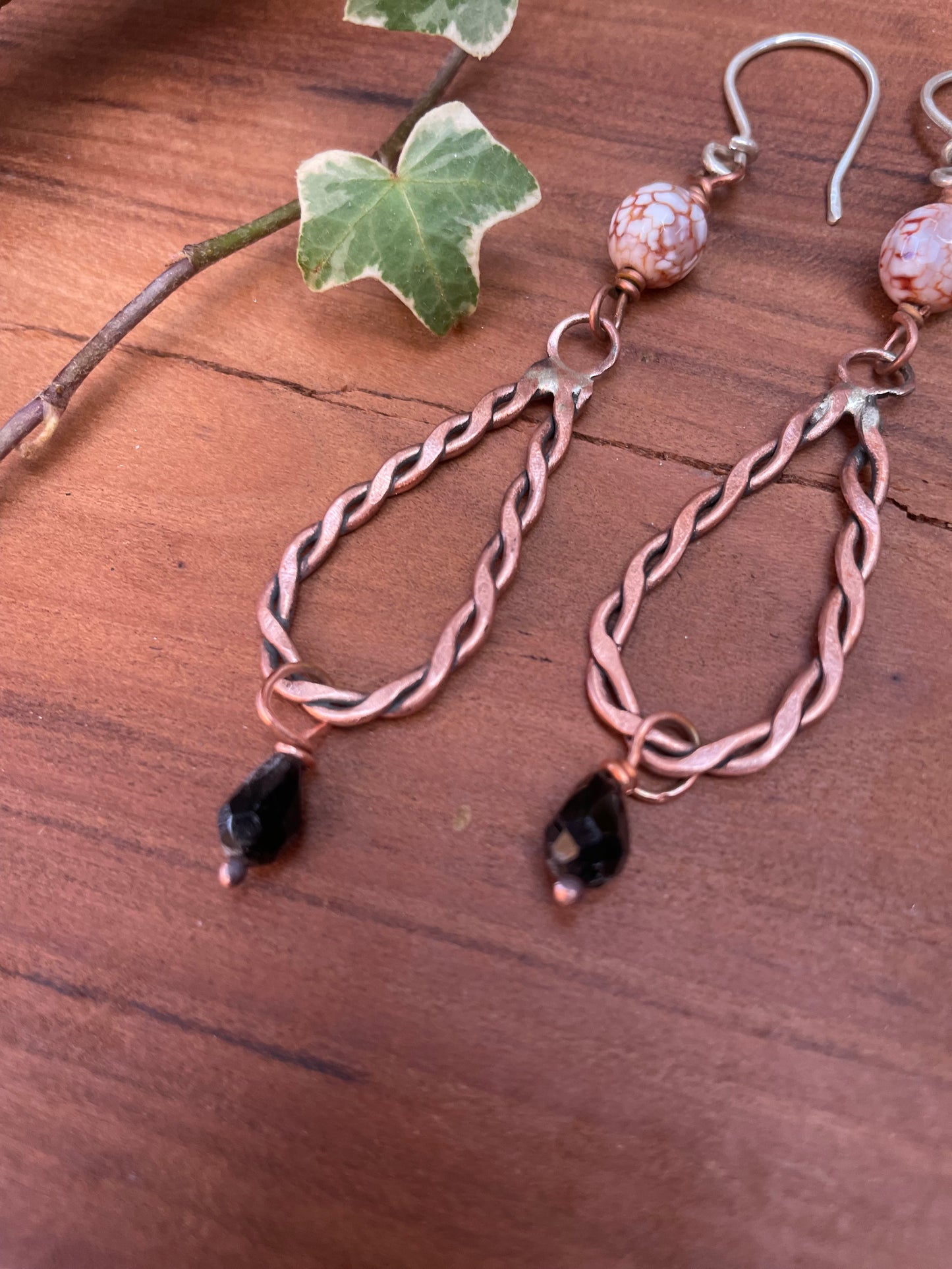 Copper And Sterling Hoop Earrings