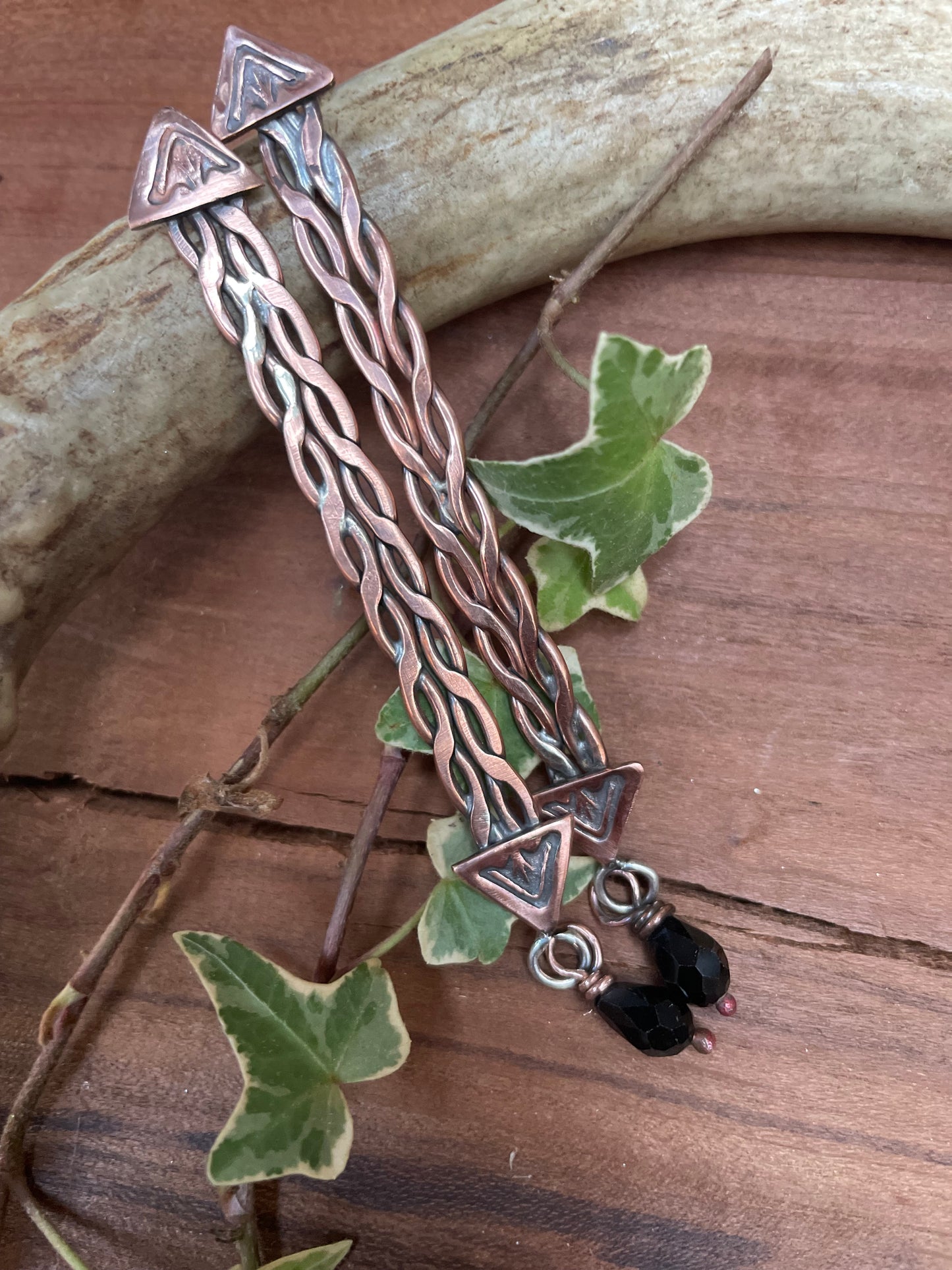 Double Twist Copper Earrings