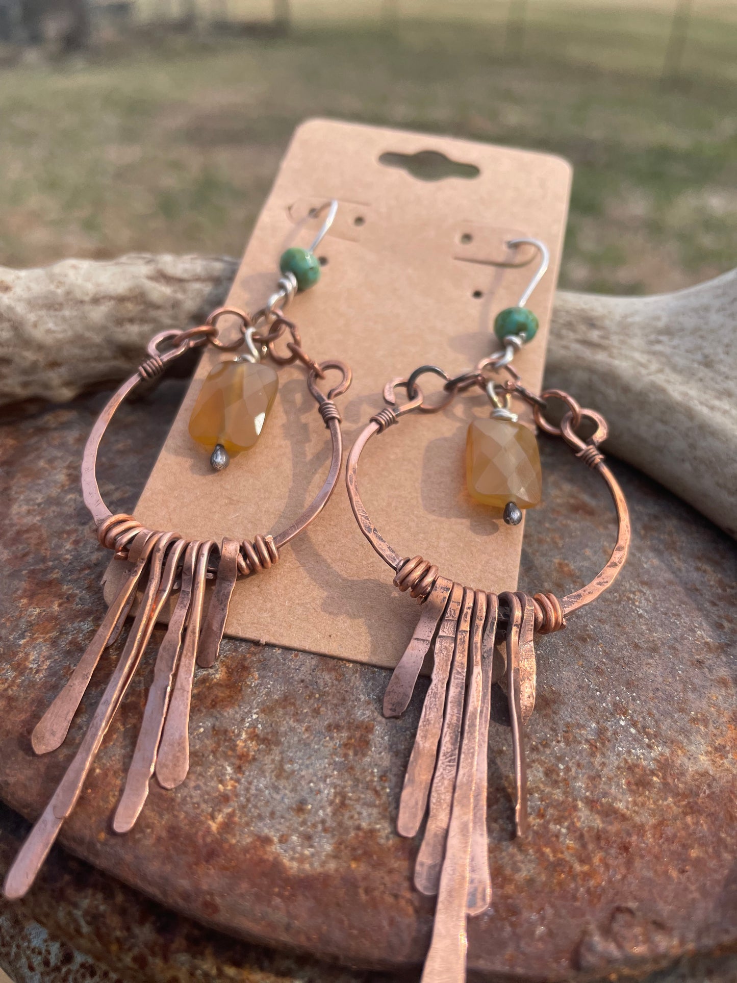 Copper Chandalier Earrings