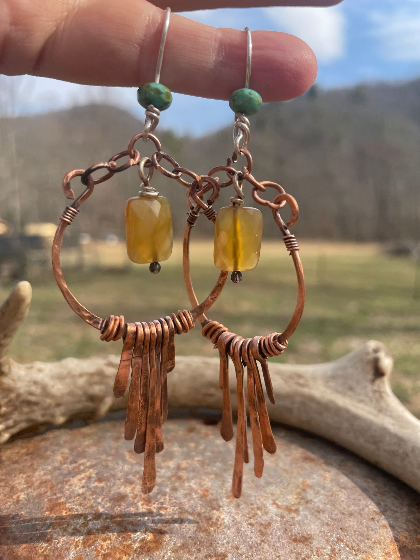 Copper Chandalier Earrings
