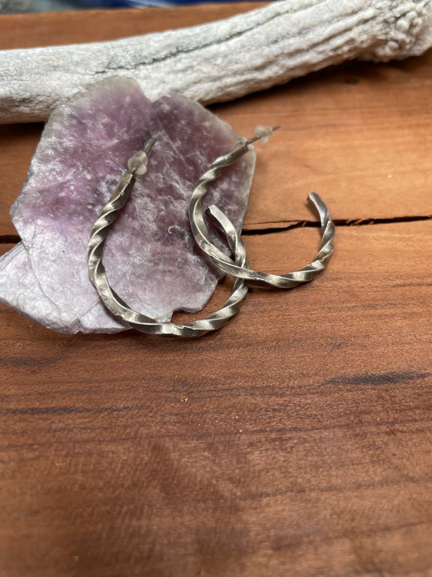 Sterling Twisted Hoop Earrings