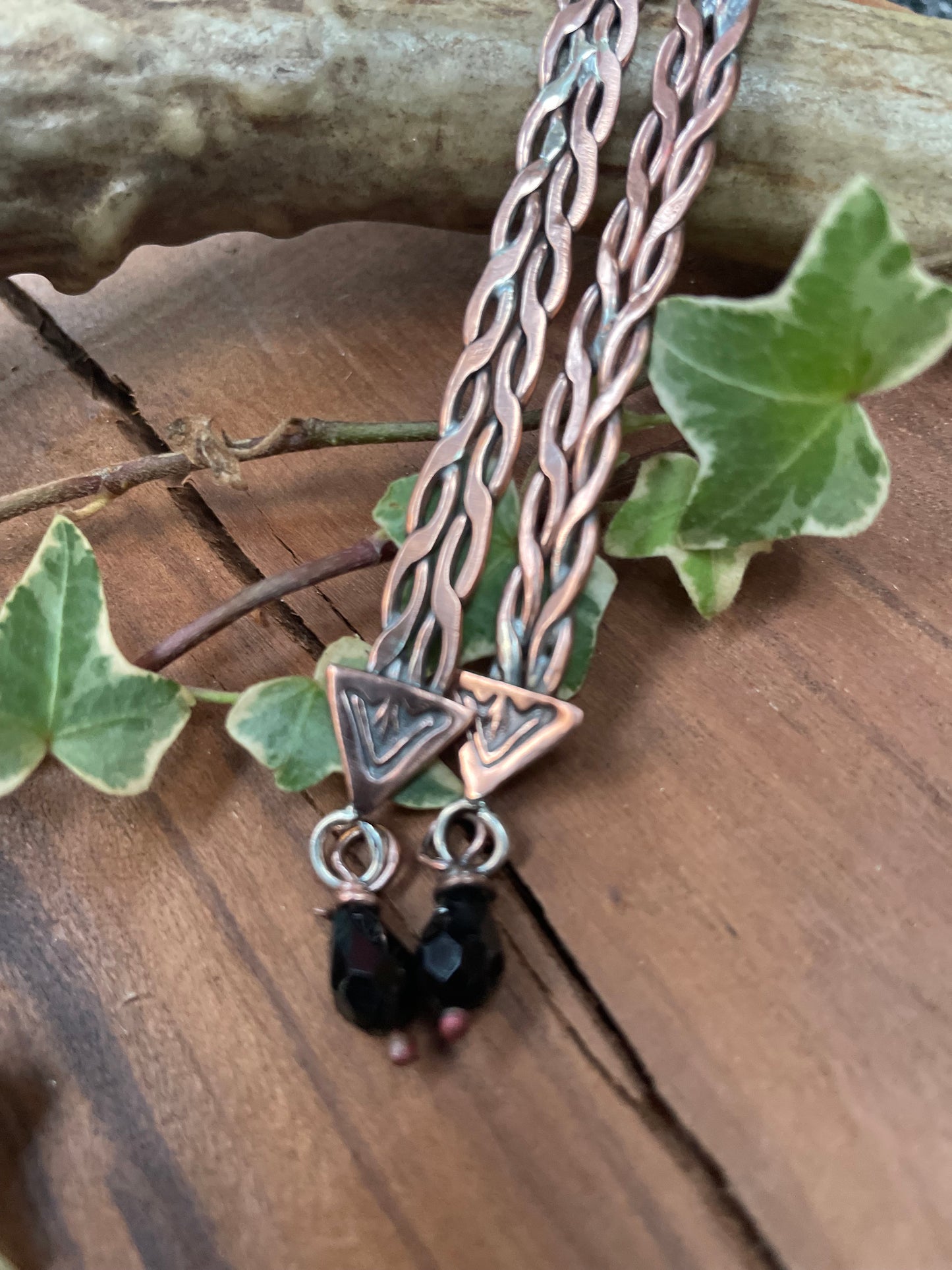 Double Twist Copper Earrings