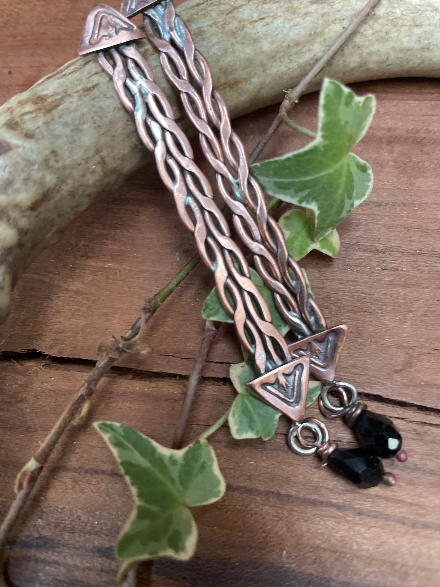 Double Twist Copper Earrings