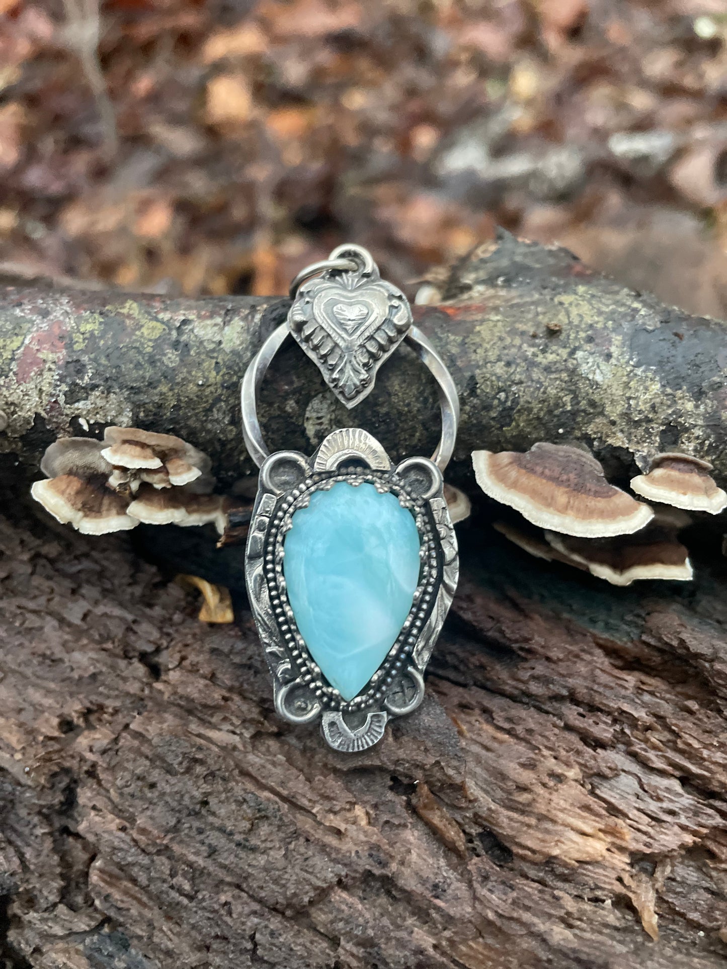 Larimar and Sterling Gemstone Pendant