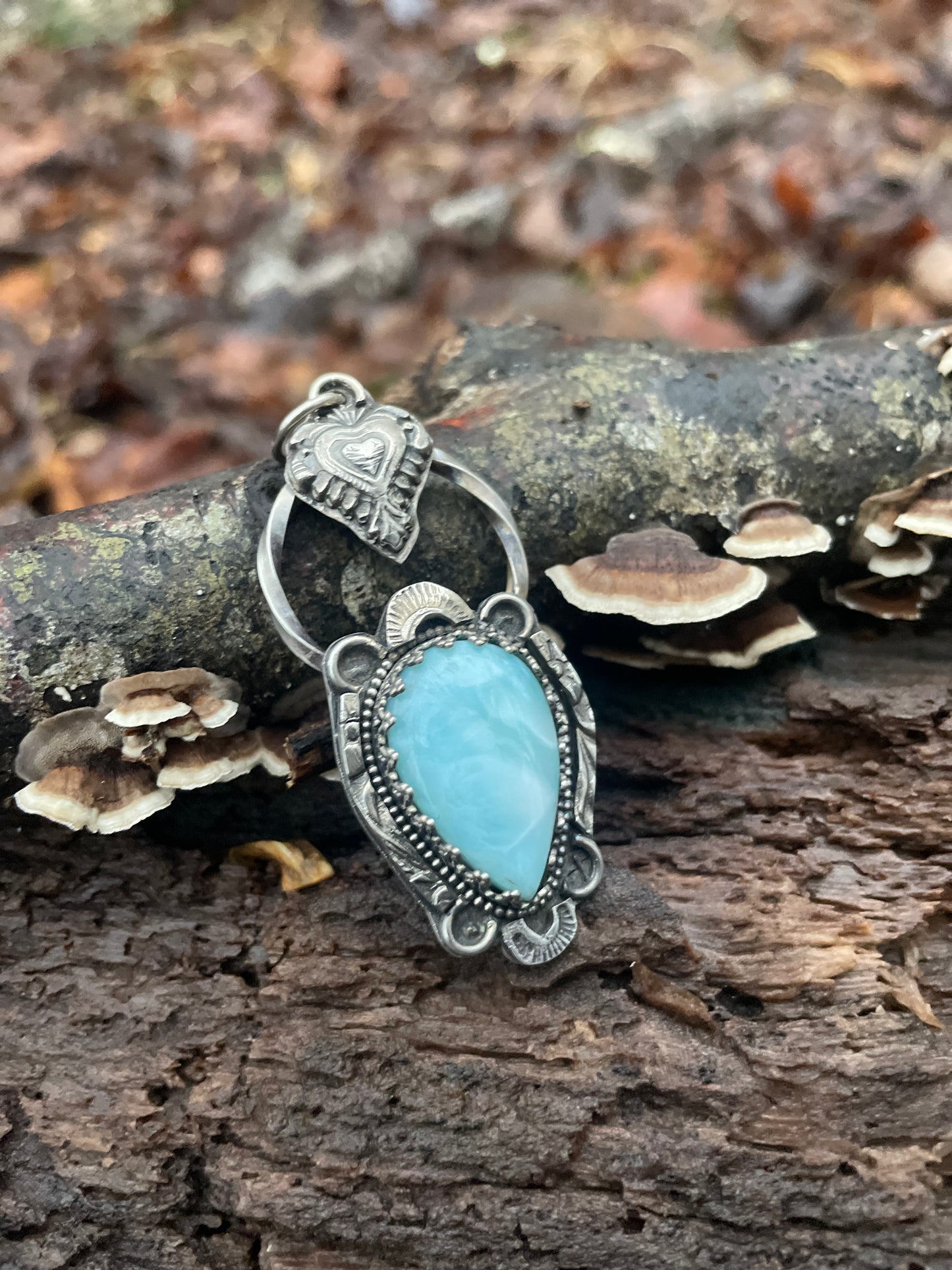 Larimar and Sterling Gemstone Pendant