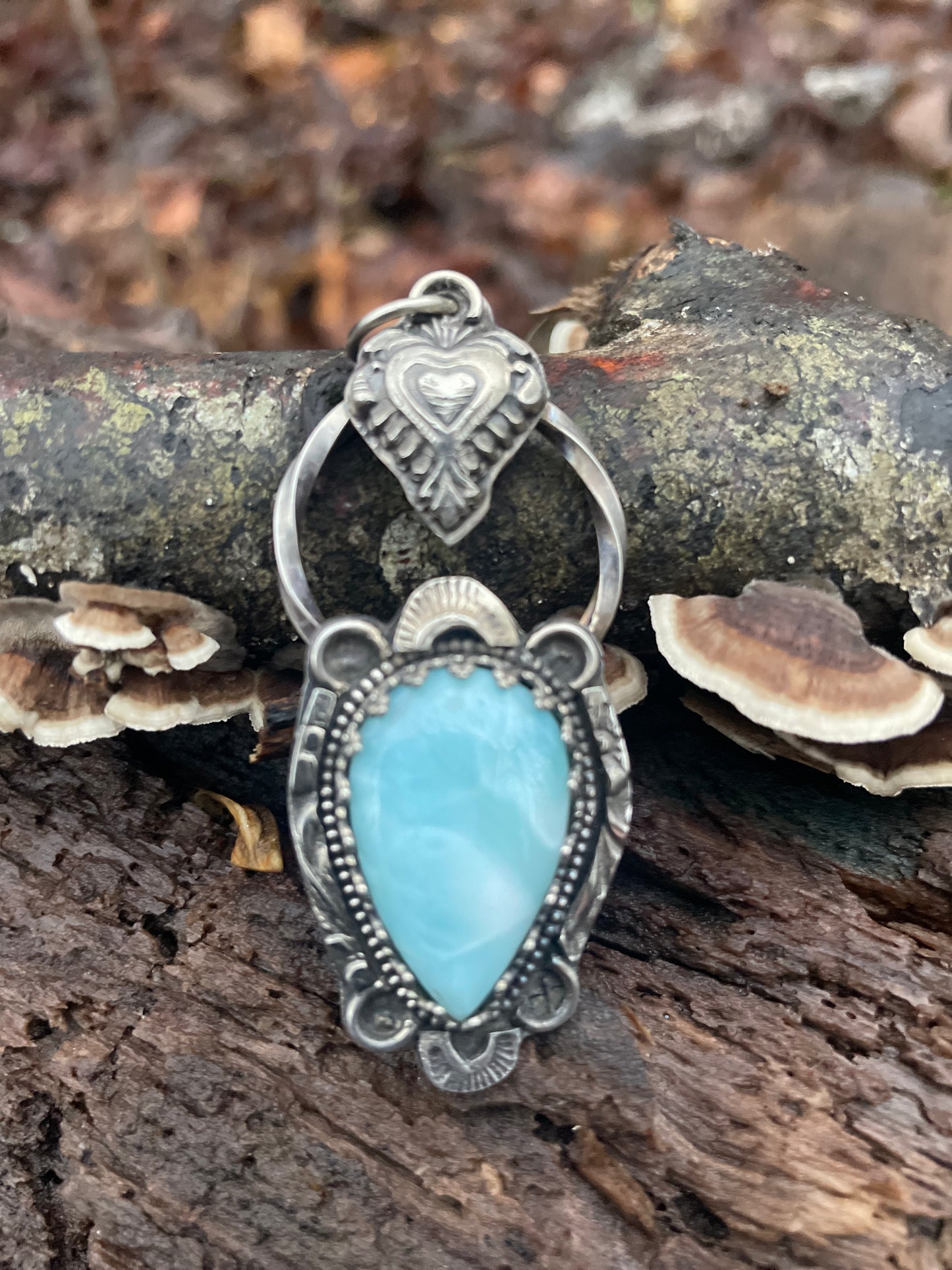 Larimar and Sterling Gemstone Pendant