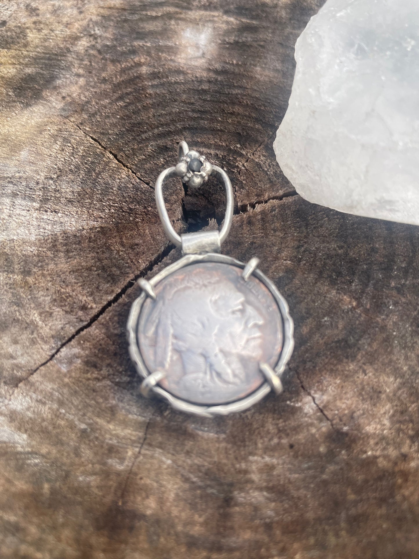 Indian Head Nickel Gemstone Pendant