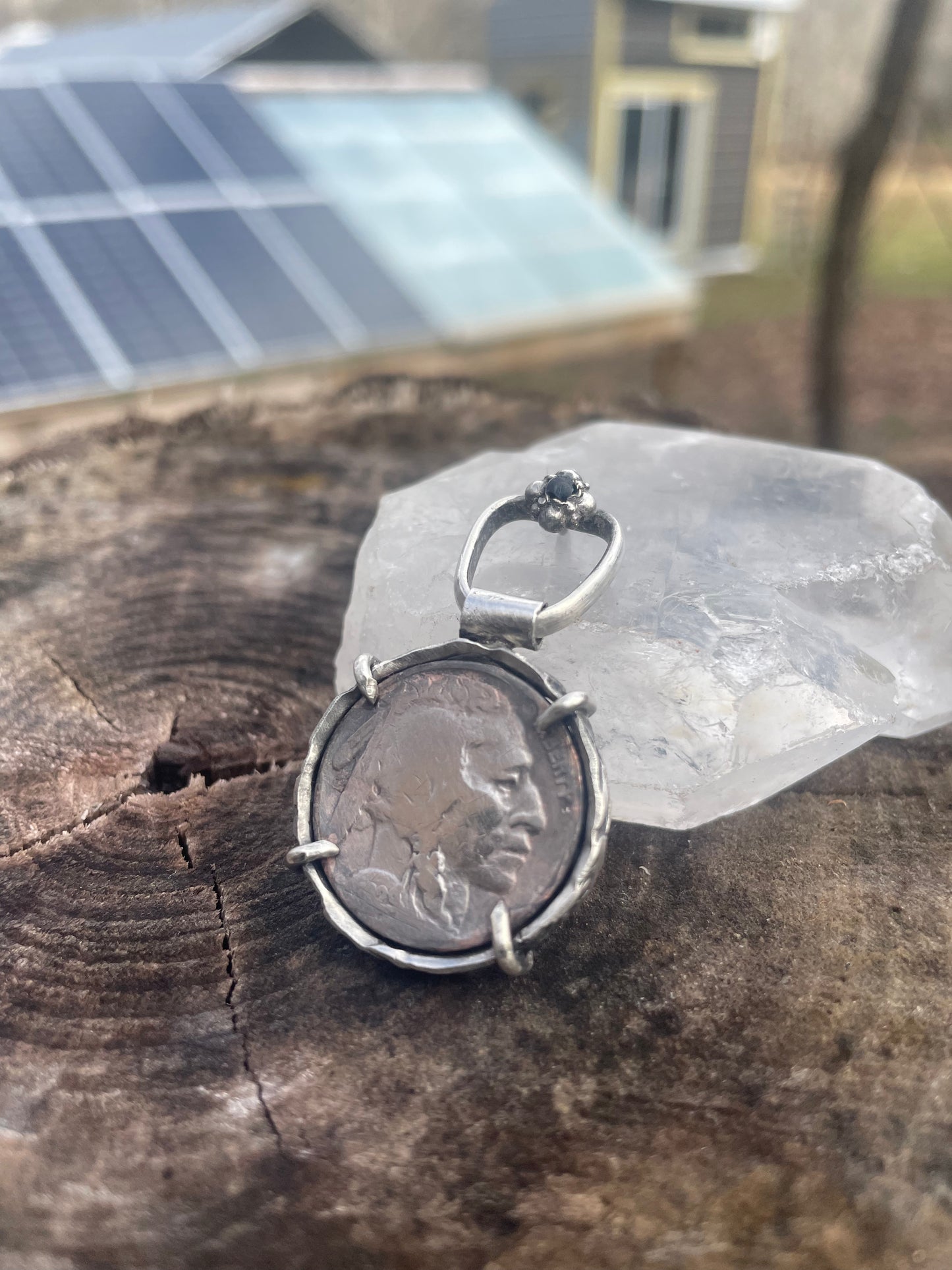 Indian Head Nickel Gemstone Pendant