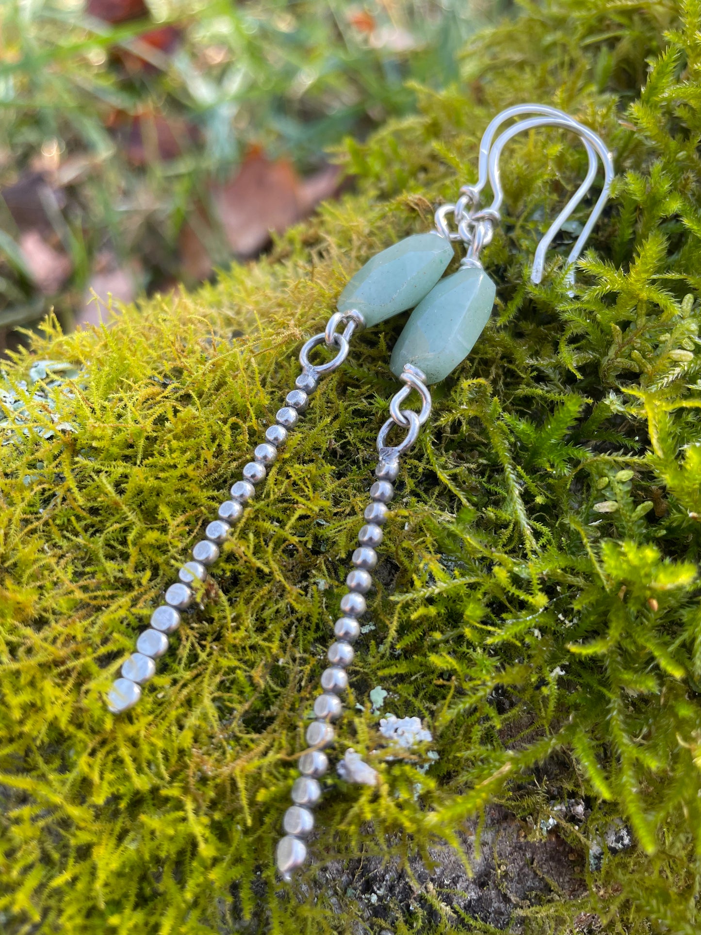 Green Aventurine Dagger Style Earrings