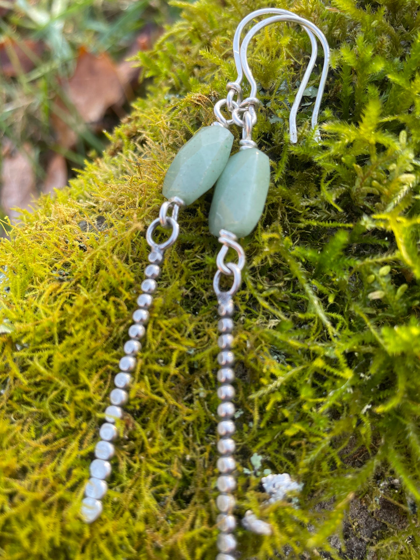 Green Aventurine Dagger Style Earrings