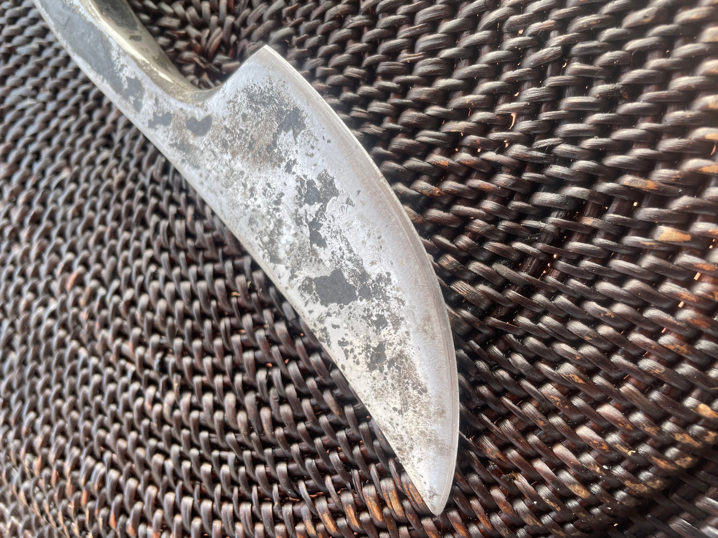Hand forged railroad spike knife